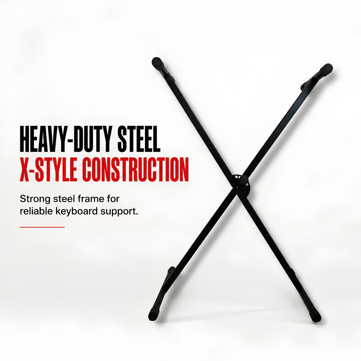Bajaao KS021 Heavy-Duty Steel X-Style Adjustable Keyboard Stand with Multi-Position Locking System