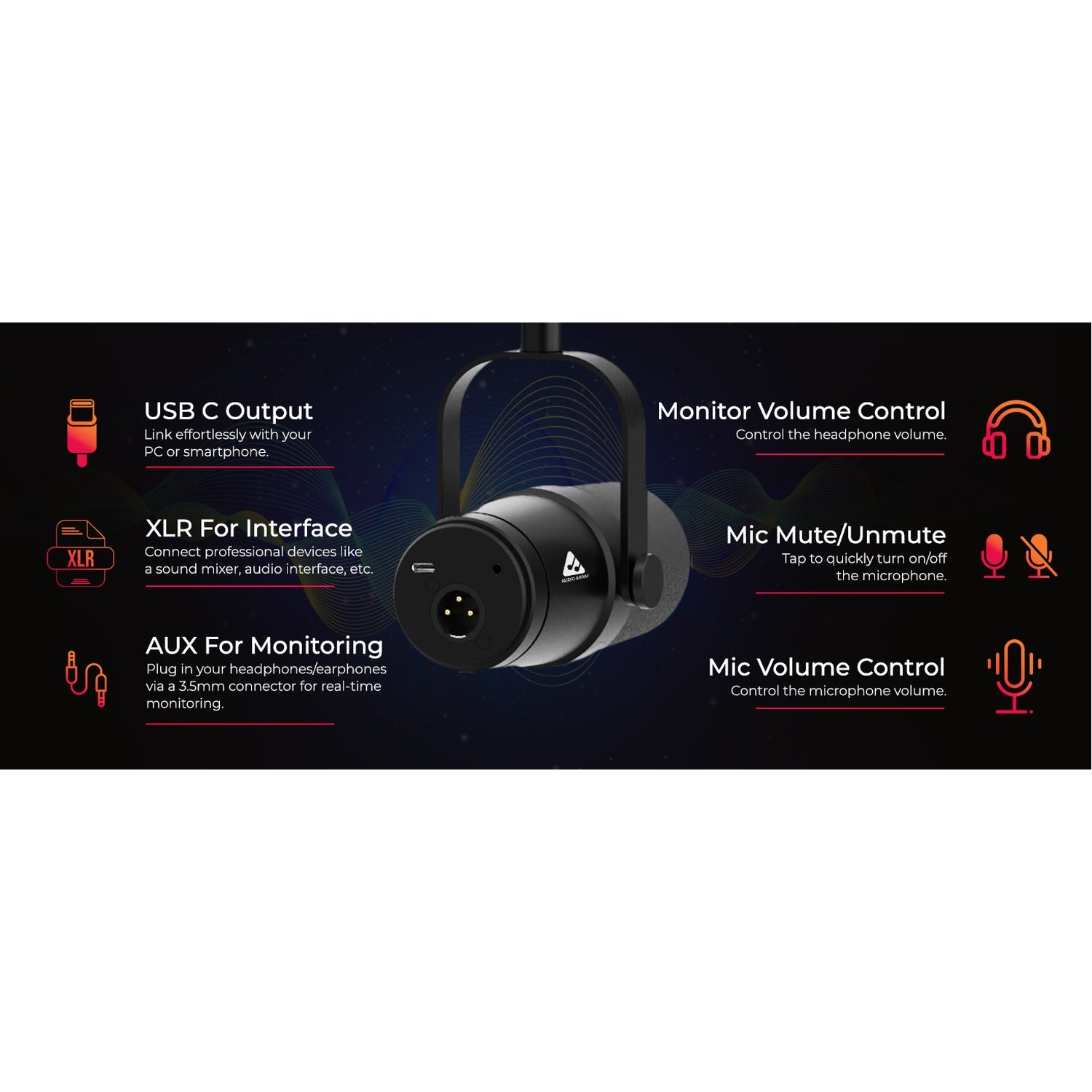 Audio Array AM-C44 Dynamic USB/XLR Microphone