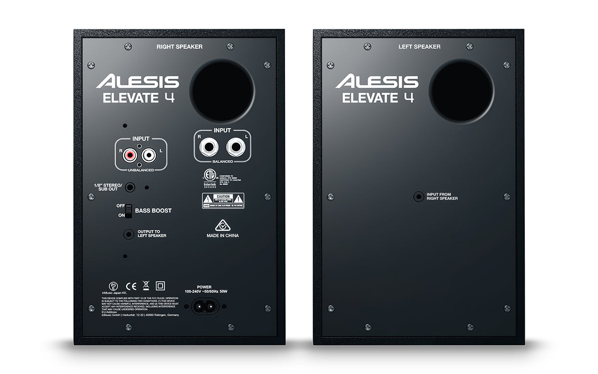Alesis Elevate 4 4-Inch Powered Active Studio Monitor Speakers with Isolation Pads, Cables, and Ebook - Pair
