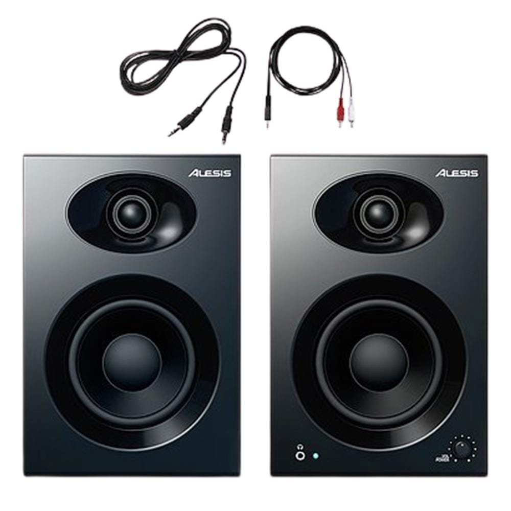 Alesis Elevate 4 4-Inch Powered Active Studio Monitor Speakers with Isolation Pads, Cables, and Ebook - Pair