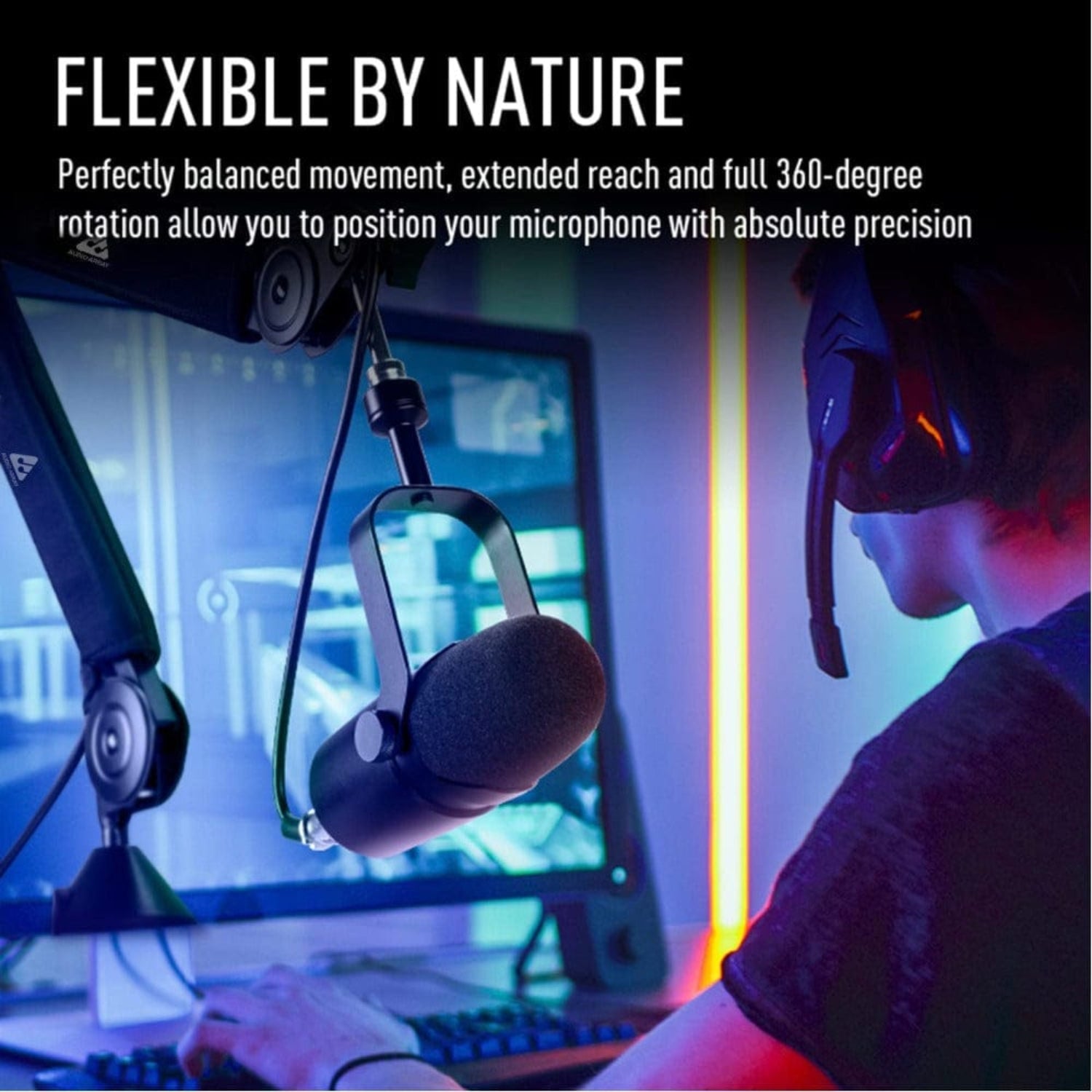 audio array microphone accessories audio array aa-10 long springless microphone arm stand