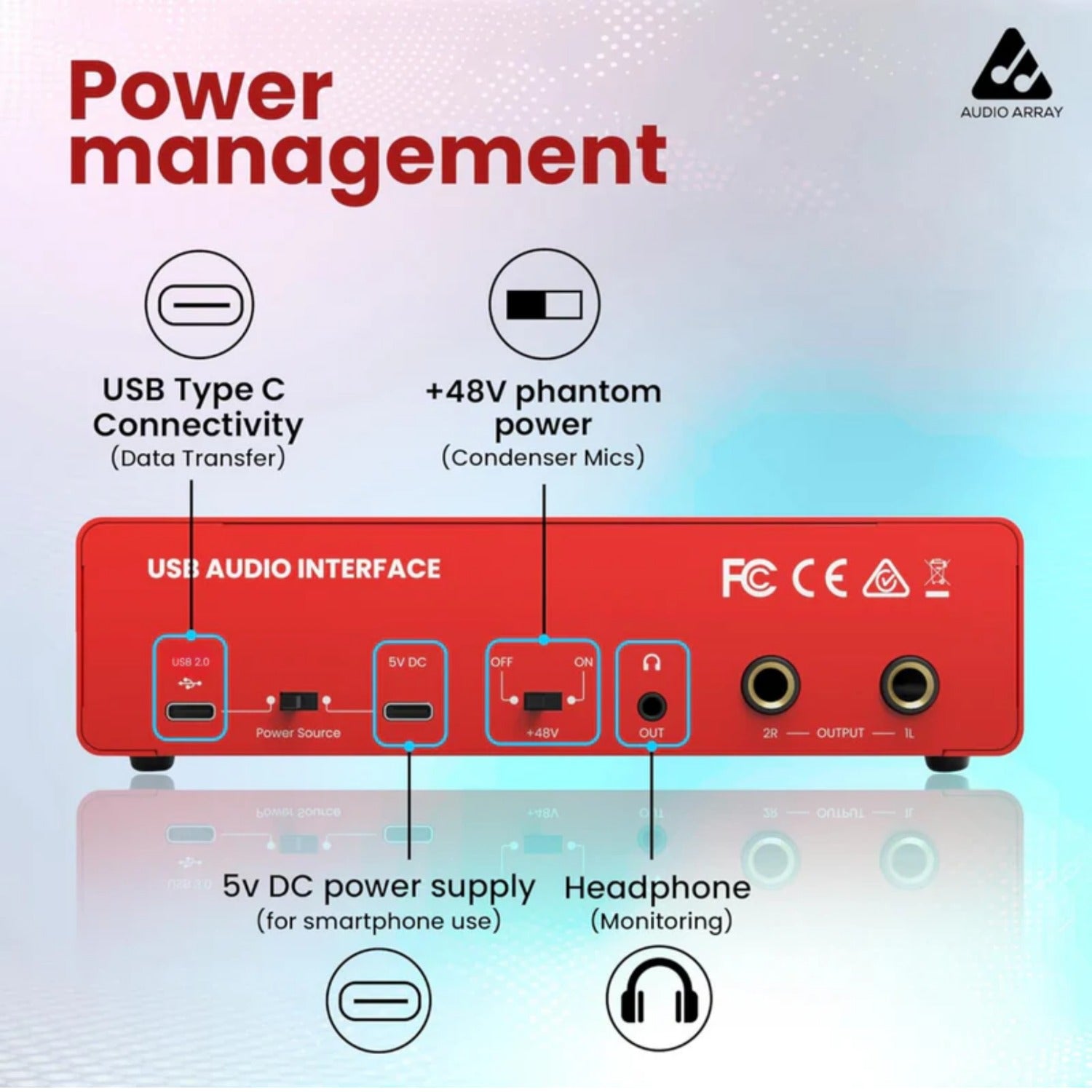 Audio Array AI-04 4 Channel Recording Studio Digital USB Audio Interface