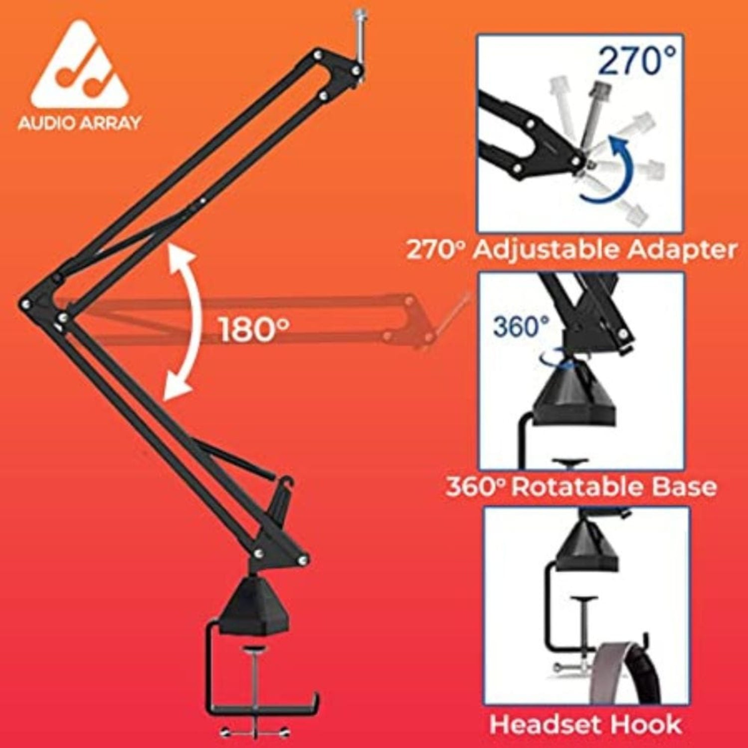 audio array condenser microphones audio array am-c2 xlr condenser microphone kit with pro boom arm