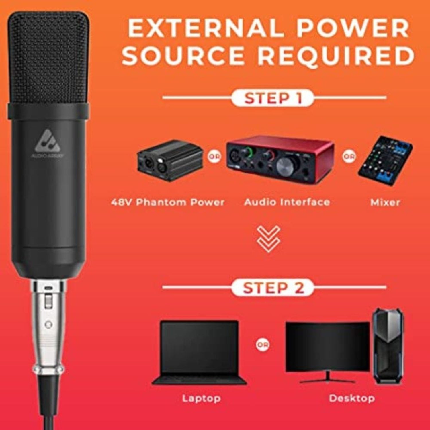 audio array condenser microphones audio array am-c2 xlr condenser microphone kit with pro boom arm