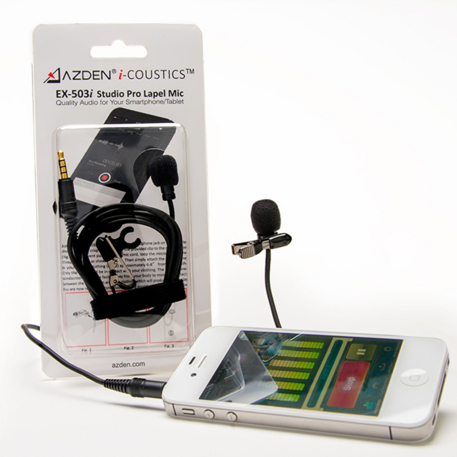 Azden EX-503i Studio Pro Lapel Microphone for Smartphones & Tablets