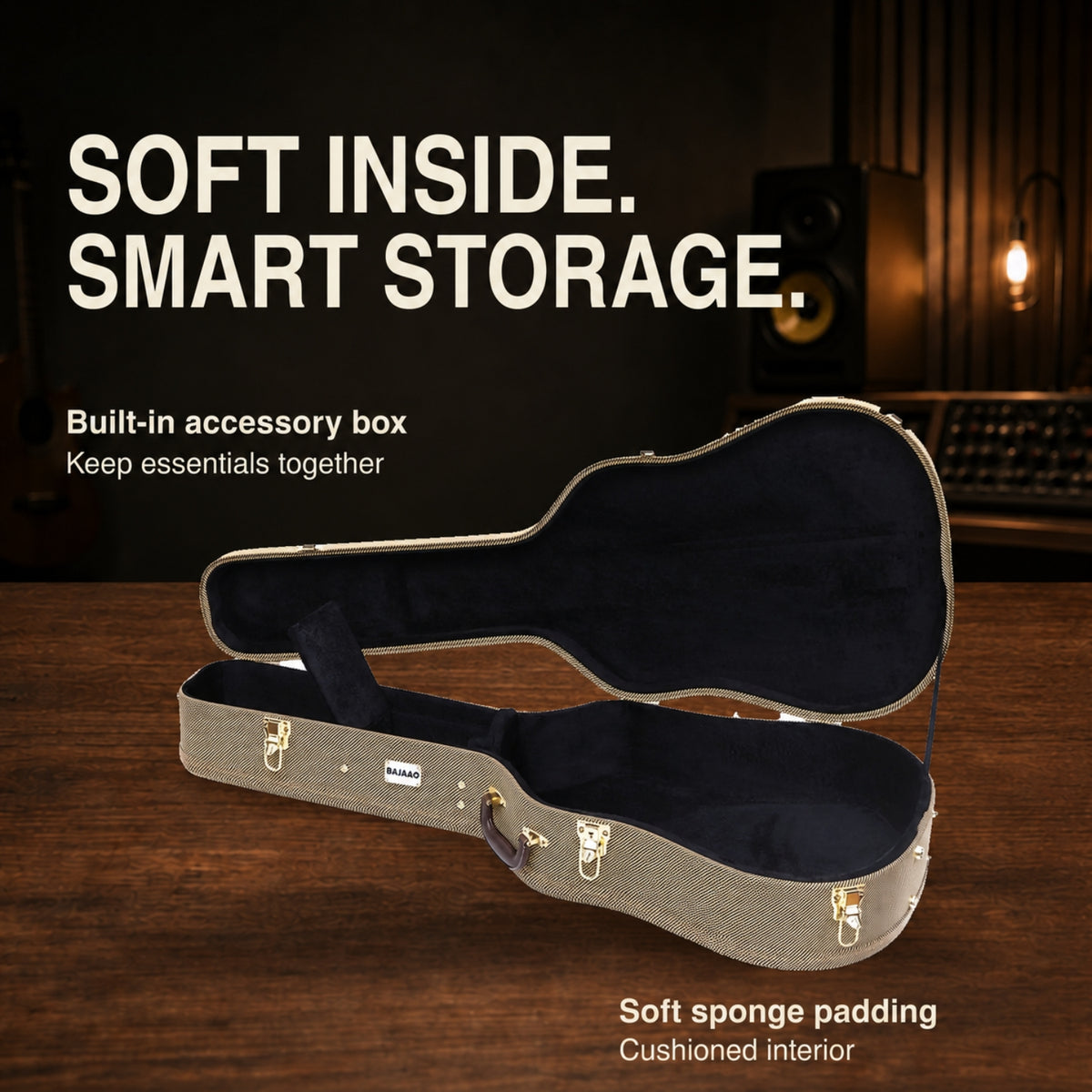 Bajaao Acoustic Guitar Hardshell Case in Tweed