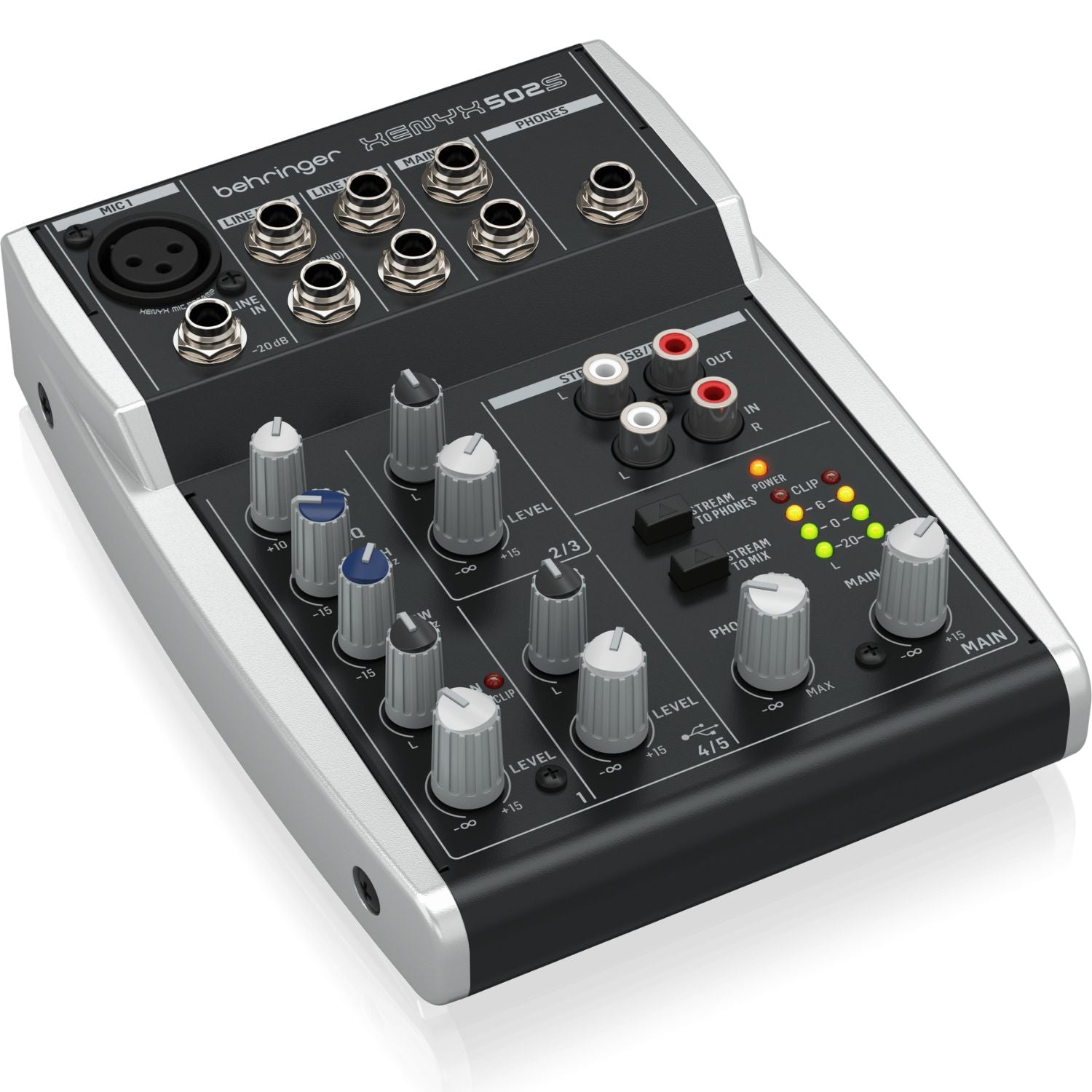Behringer XENYX 502S Premium Analog 5-Input Mixer with USB Streaming Interface