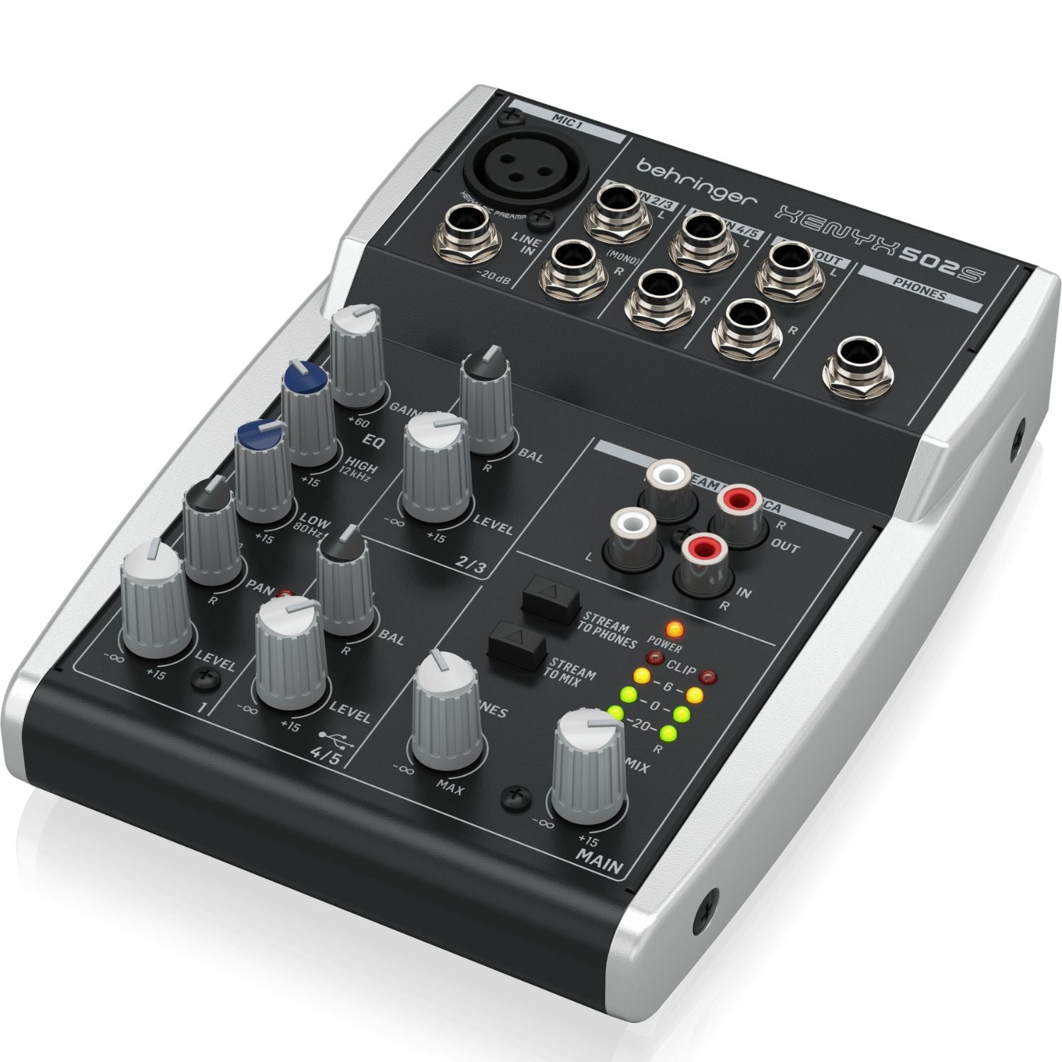 Behringer XENYX 502S Premium Analog 5-Input Mixer with USB Streaming Interface