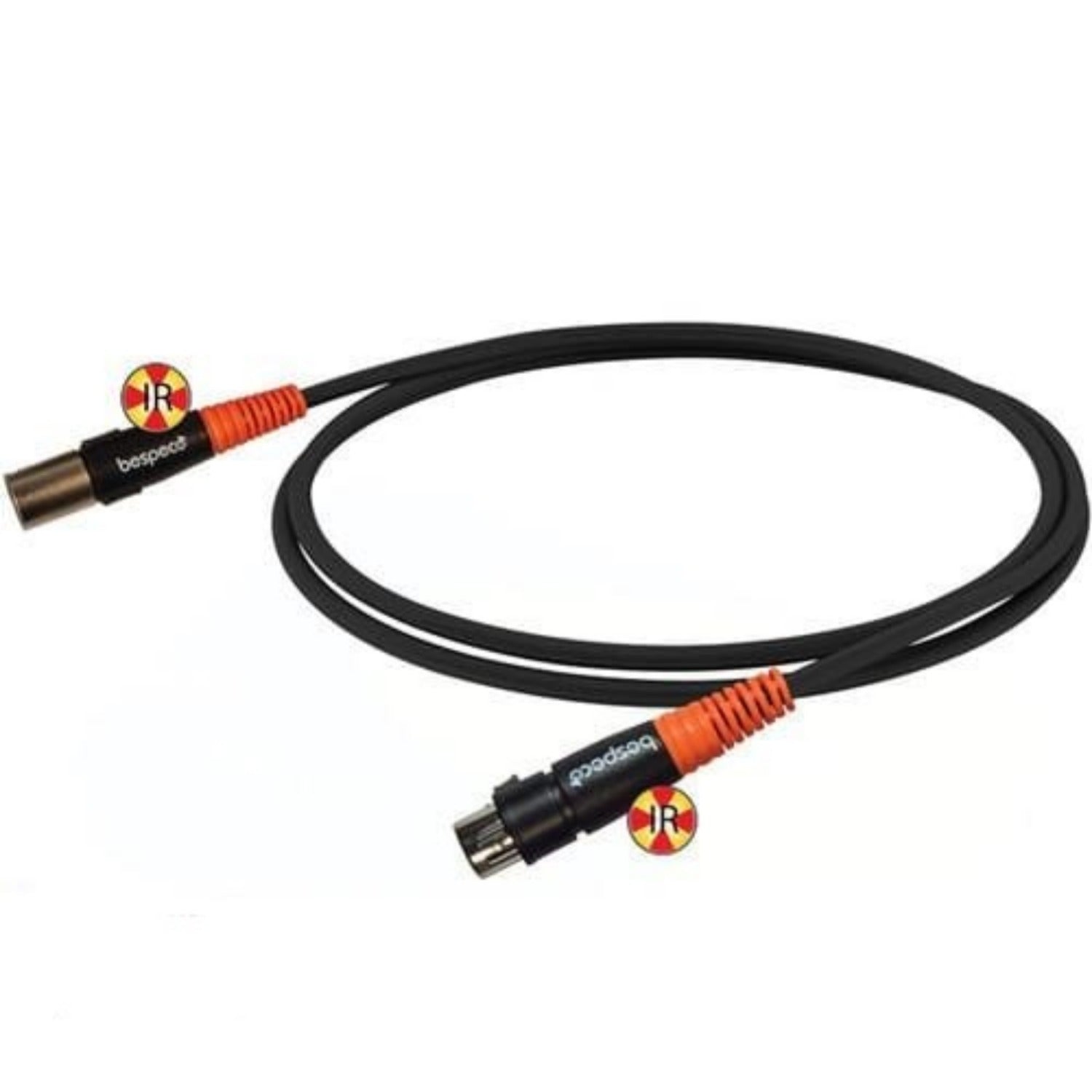 Bespeco Cannon XLR Male to Female XLR Cable Black/Orange 9 Metres