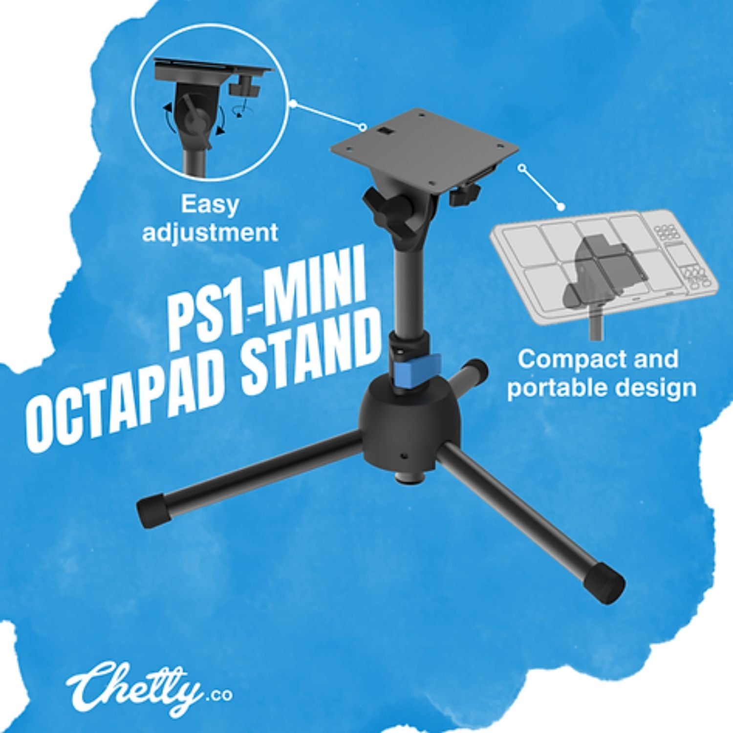 Chetty PS1 Collapsible Octapad Stand with Detachable Plate