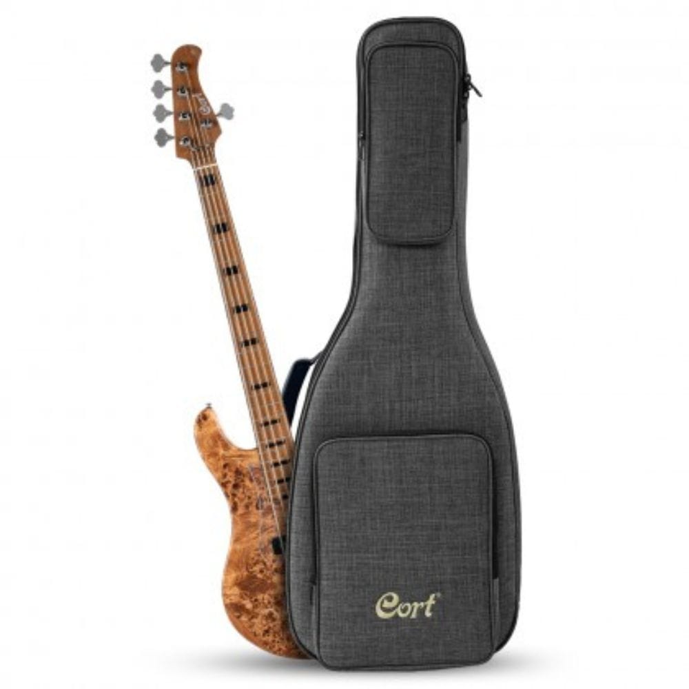 cort bass guitars cort gb-modern 5 string bass guitar with case #color_open-pore-vintage-natural