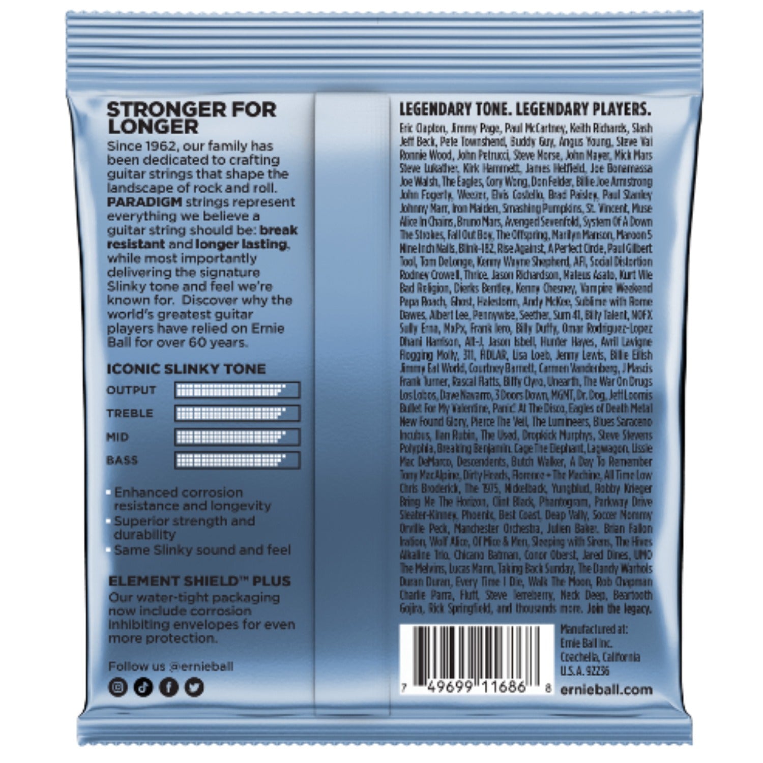 Ernie Ball 2018 Paradigm Slinky Electric Guitar Strings - 9.5-44