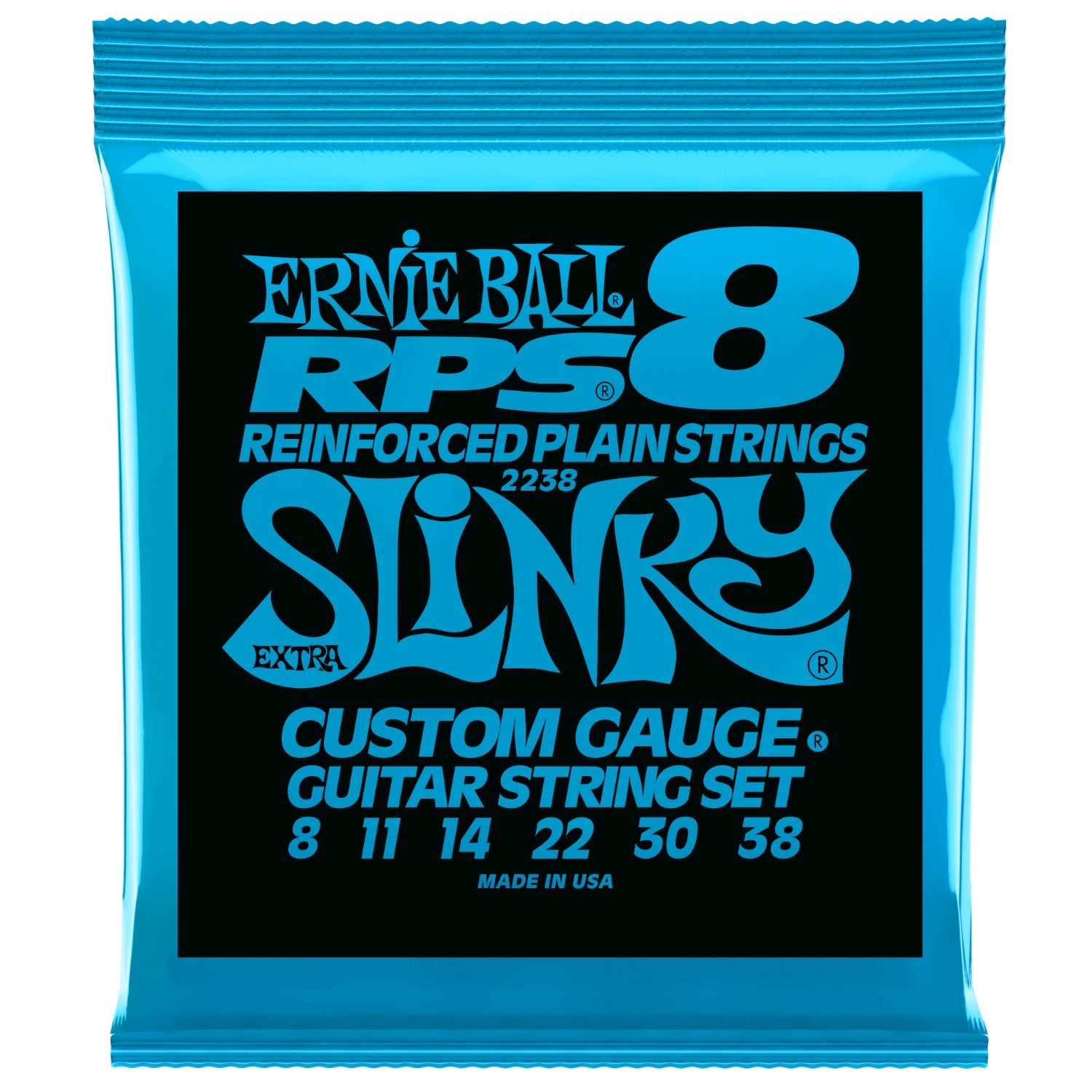 Ernie Ball 2238 Extra Slinky RPS Nickel Wound Electric Guitar Strings - 8-38 Gauge