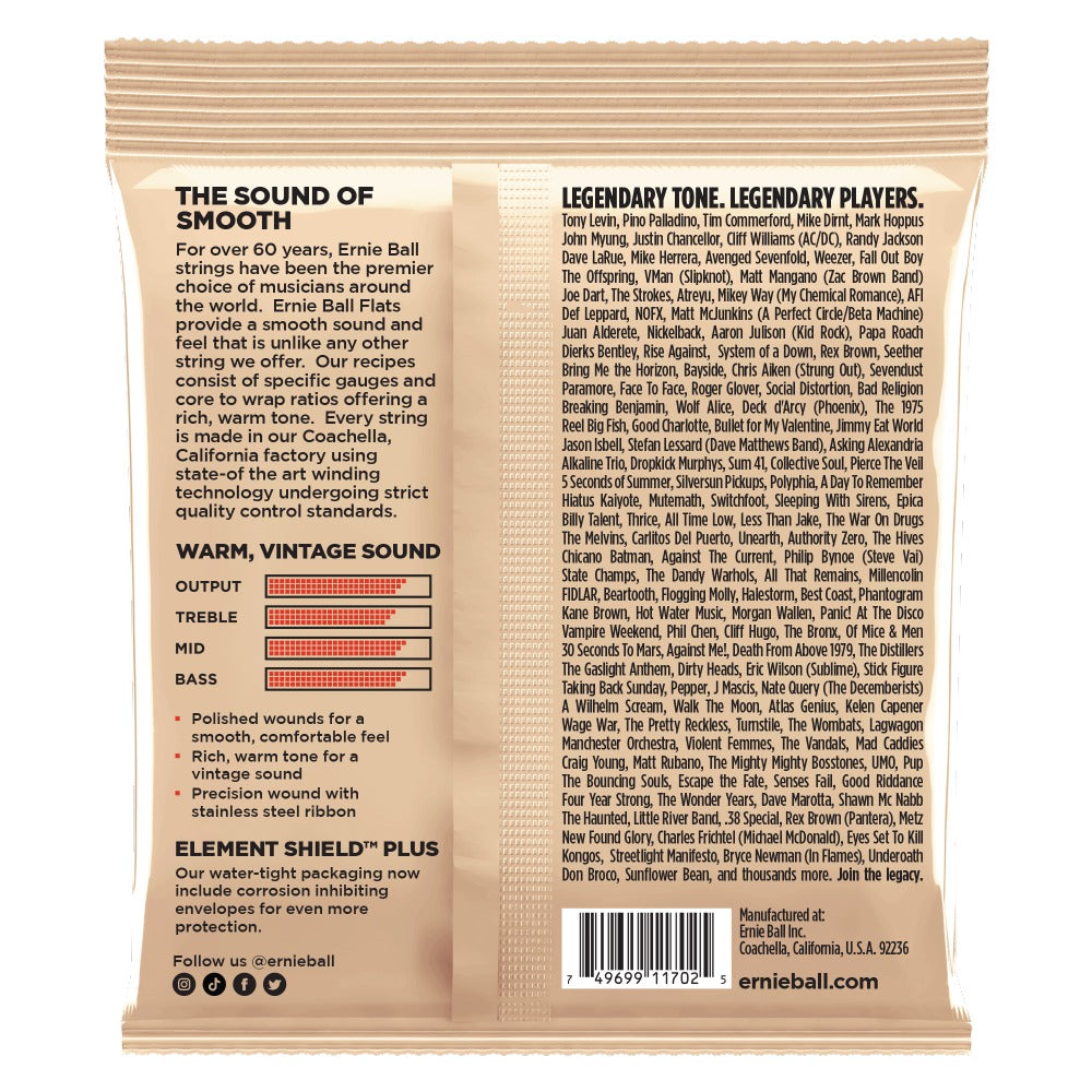 Ernie Ball Group 1 Short Scale Flatwound Electric Bass Strings - 50-110