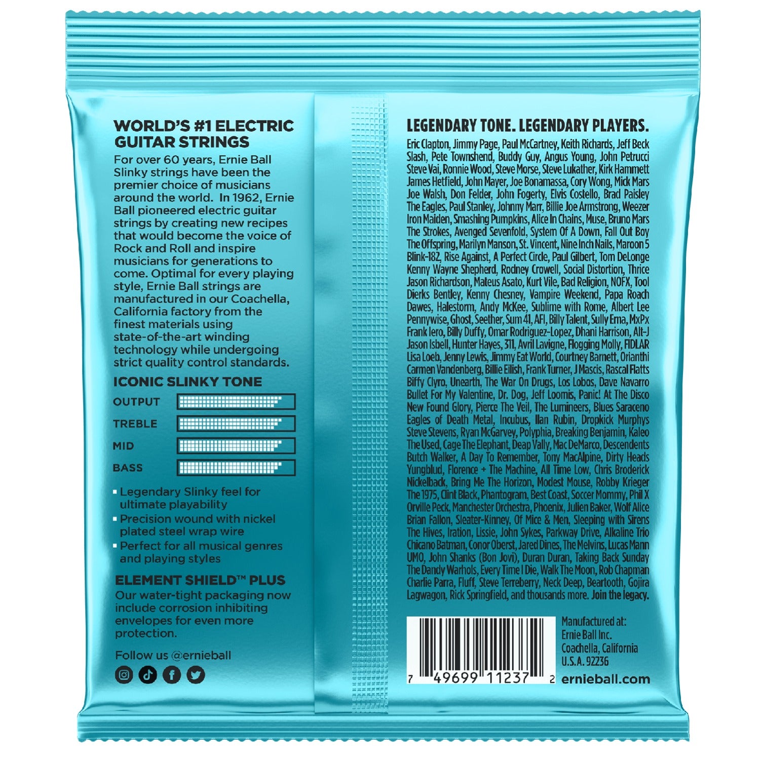 Ernie Ball 3228 Mighty Slinky Nickel Wound Electric Guitar Strings 3 Pack - .8.5-.40