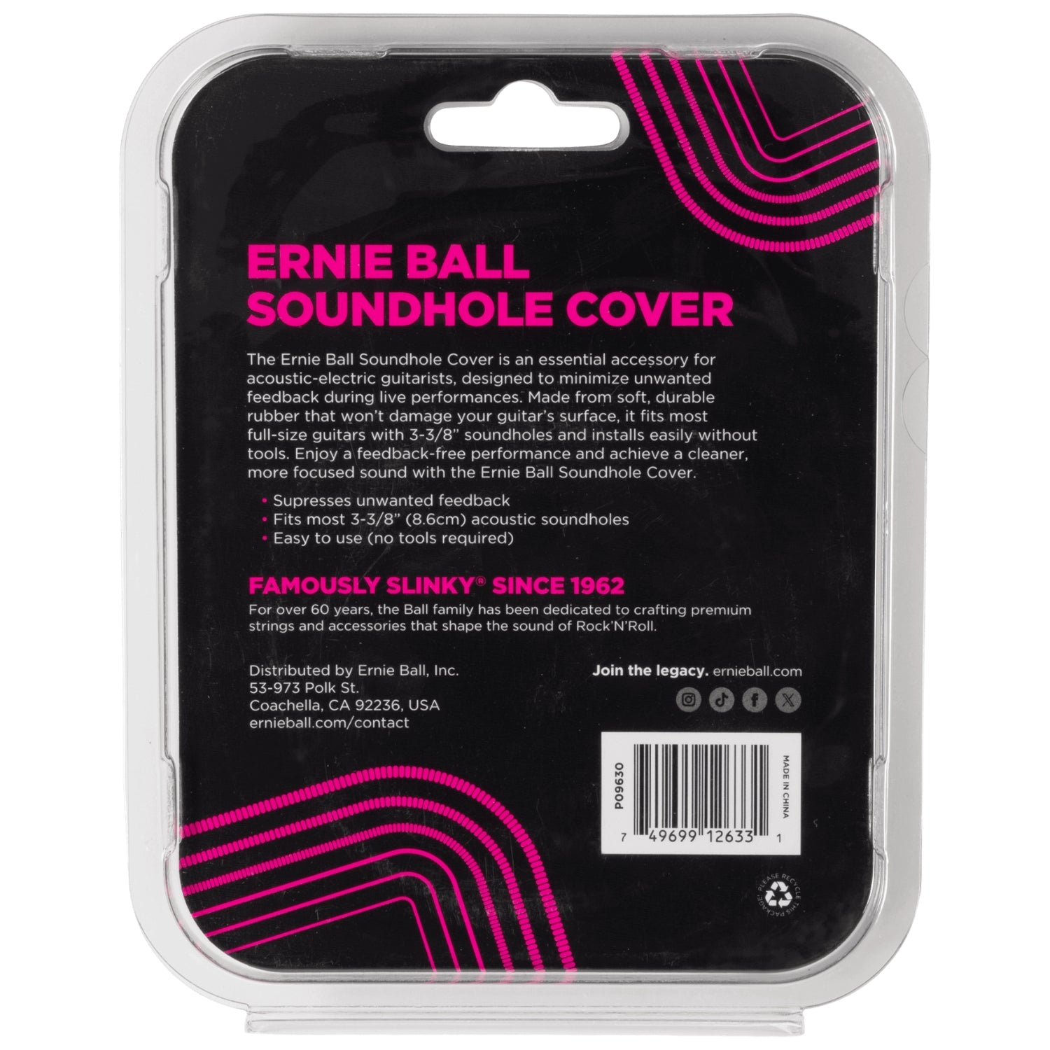 Ernie Ball 3-3/8 Inch Acoustic Soundhole Cover