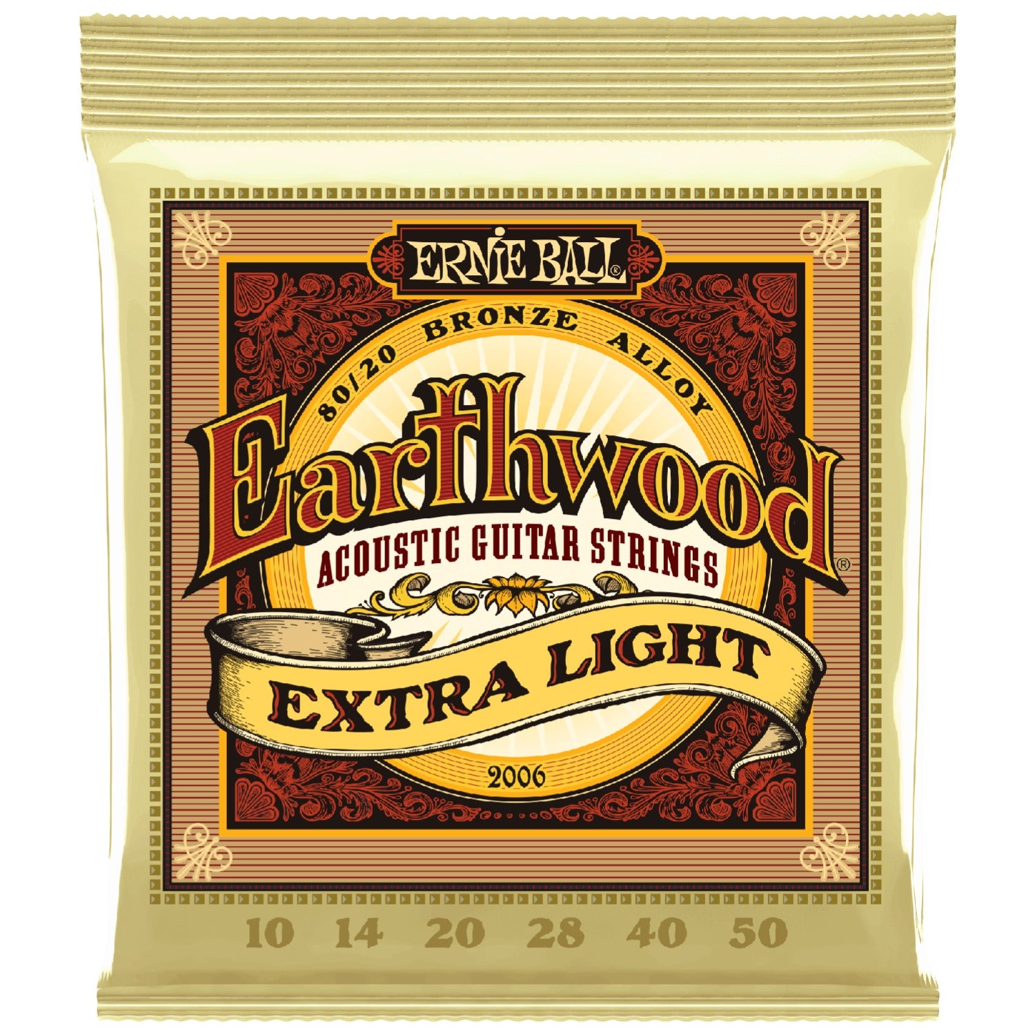 Ernie Ball 2006 Earthwood Acoustic Guitar Strings - Extra Light