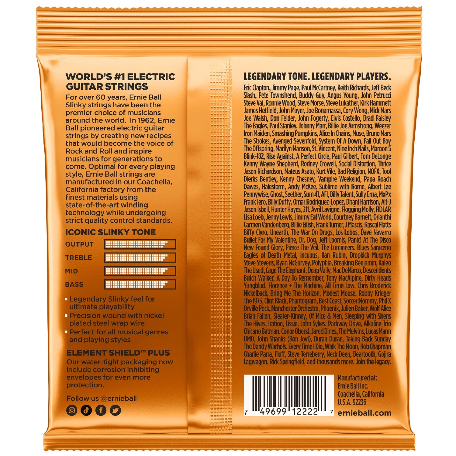 Ernie Ball 2222 Electric Guitar Strings - Nickel, Hybrid Slinky
