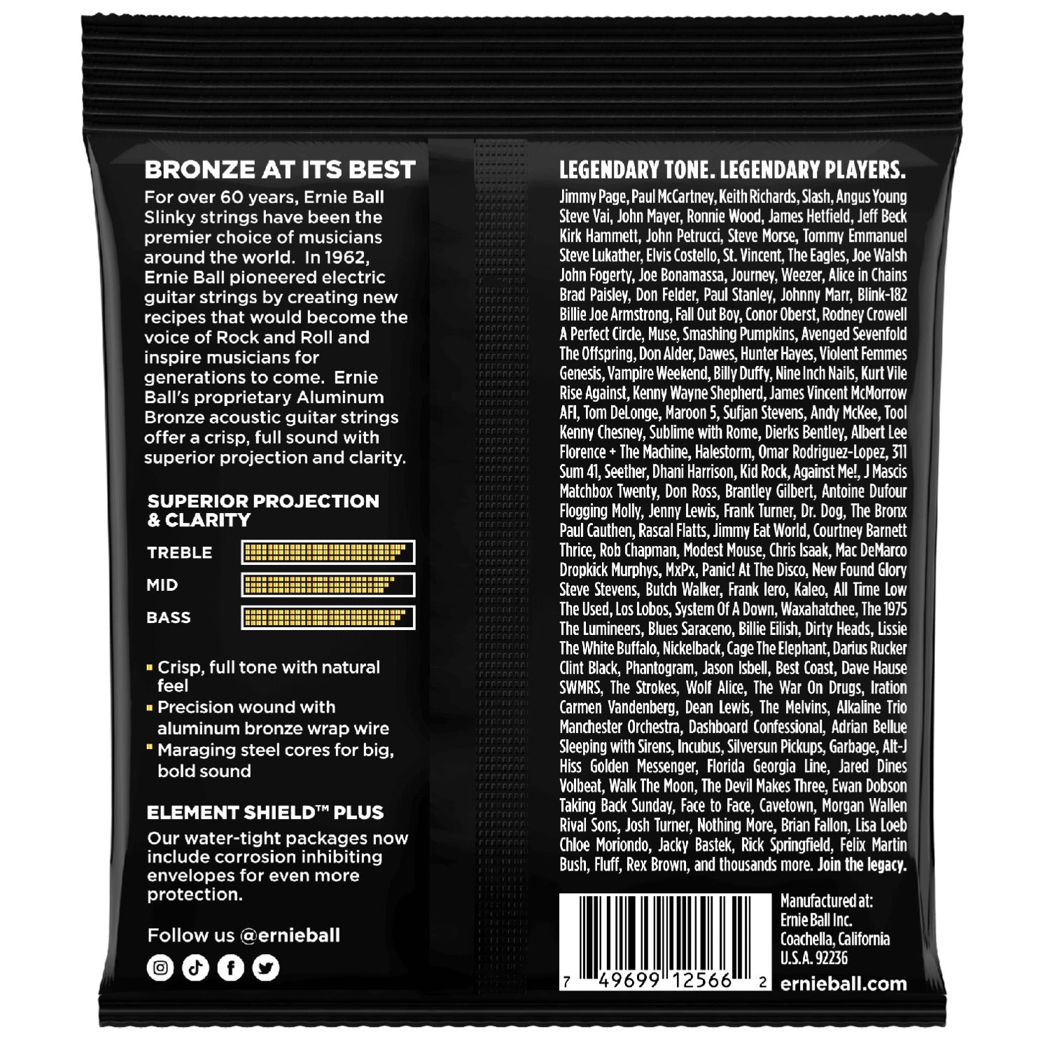 Ernie Ball 2566 Acoustic Guitar Strings - Aluminum Bronze, .012-.054