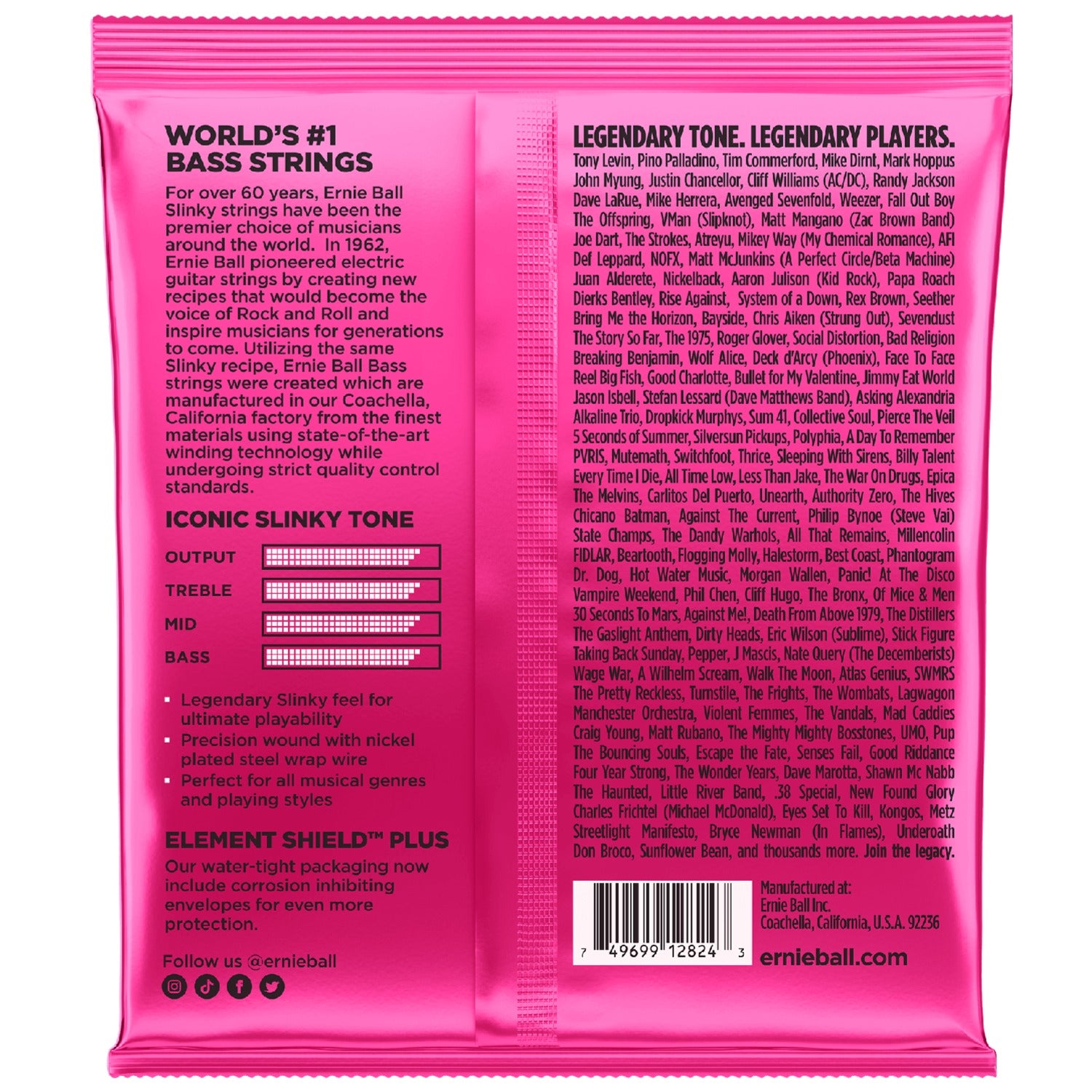 Ernie Ball 2824 Super Slinky 5-String Bass Guitar Strings