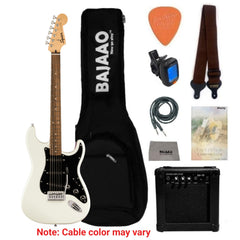 Fender Squier Sonic Stratocaster Electric Guitar with Guitar Amplifier, Gigbag,Polishing Cloth, Strap, Tuner, Pick, Cable and Ebook