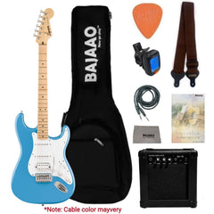 Fender Squier Sonic Stratocaster Electric Guitar with Guitar Amplifier, Gigbag,Polishing Cloth, Strap, Tuner, Pick, Cable and Ebook