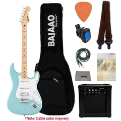 Fender Squier Sonic Stratocaster Electric Guitar with Guitar Amplifier, Gigbag,Polishing Cloth, Strap, Tuner, Pick, Cable and Ebook