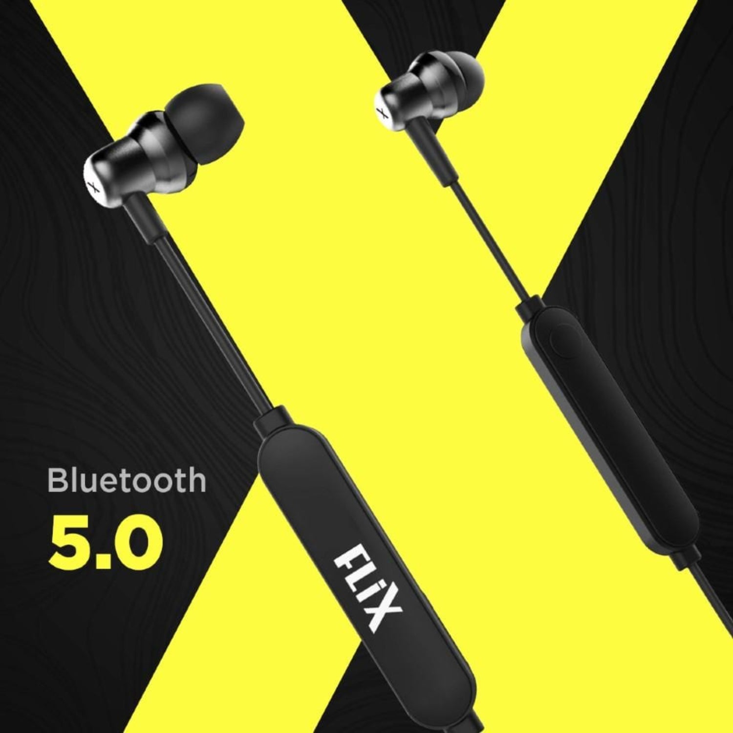 flix in-ear neckband headphones black flix (beetel) thunder lite 1000 bt 5.0 wireless in ear neckband- black