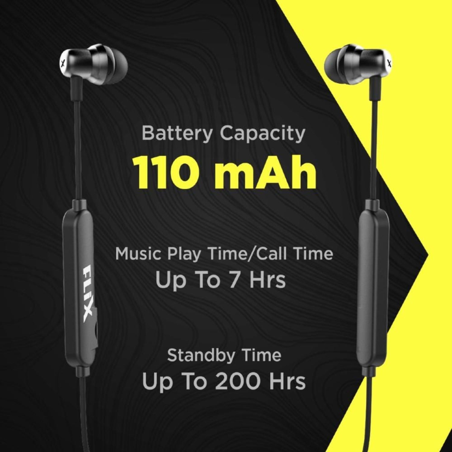 flix in-ear neckband headphones black flix (beetel) thunder lite 1000 bt 5.0 wireless in ear neckband- black