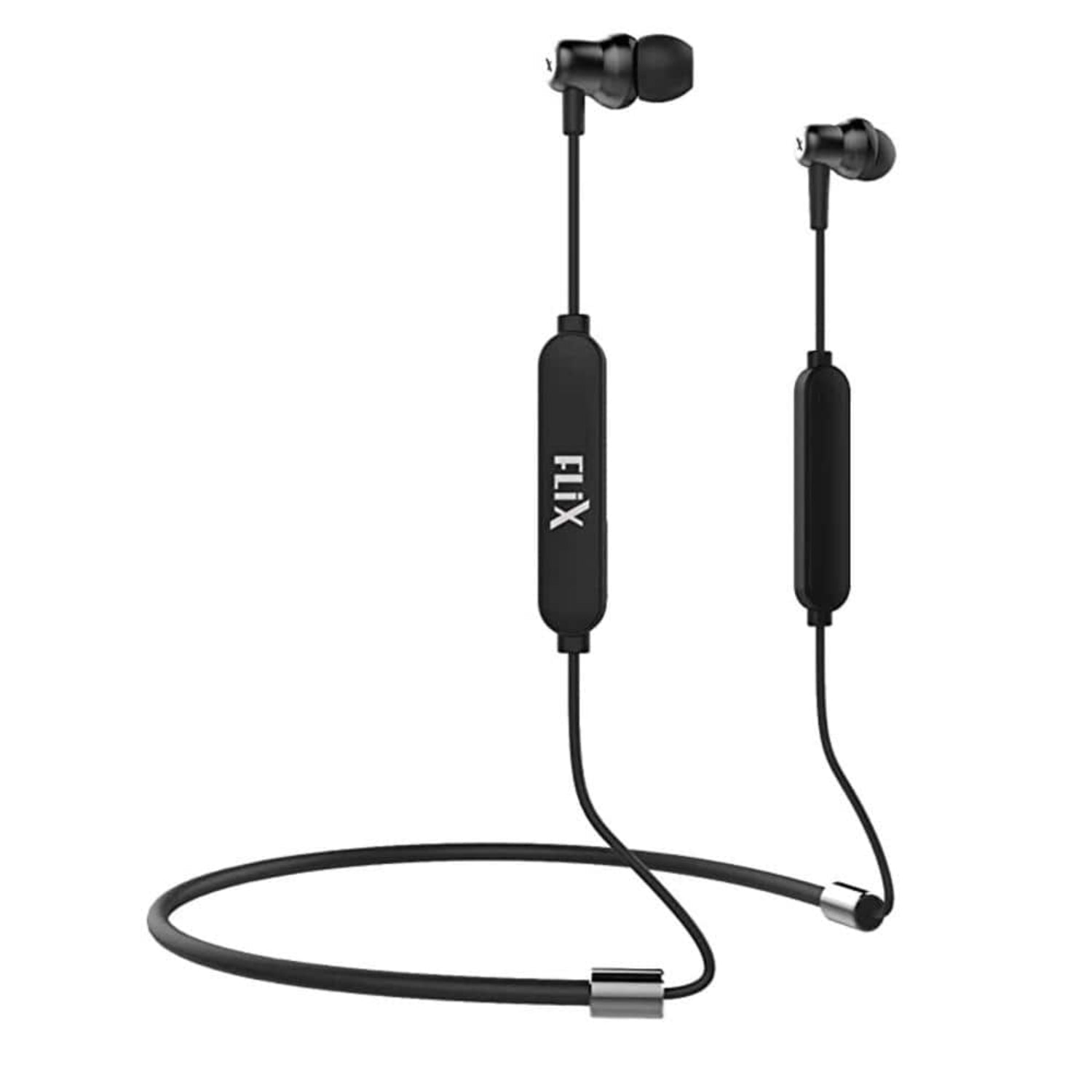 flix in-ear neckband headphones black flix (beetel) thunder lite 1000 bt 5.0 wireless in ear neckband- black