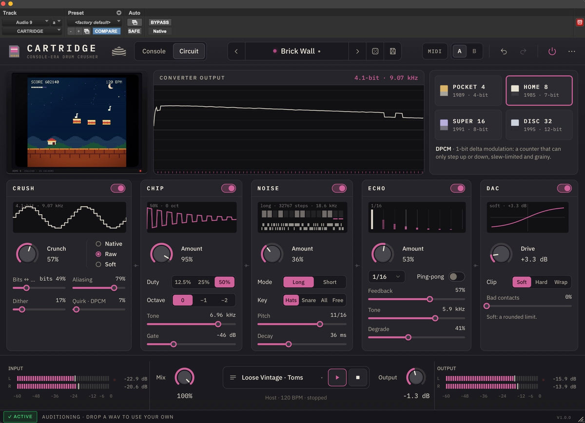 Yurtrock CARTRIDGE - Console Era Drum FX Plug-In