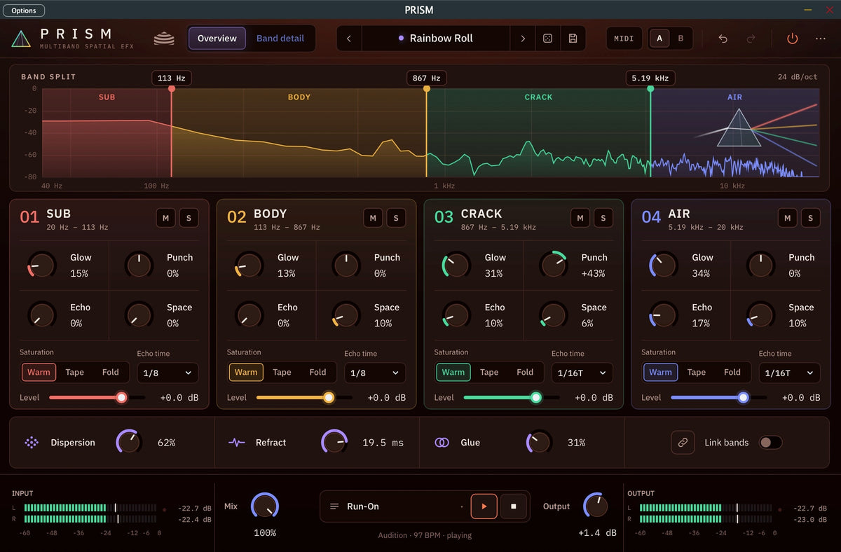 Yurtrock PRISM - Multiband Spatial FX Drum Plug-In