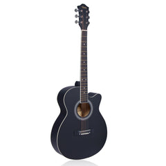 Henrix PRO 40C 40-Inch Cutaway Acoustic Guitar with Dual Action Truss Rod, Gigbag, Picks, String Set, Strap, Cloth & Ebook - Open Box