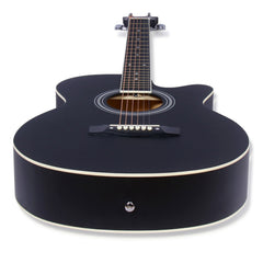 Henrix PRO 40C 40-Inch Cutaway Acoustic Guitar with Dual Action Truss Rod, Gigbag, Picks, String Set, Strap, Cloth & Ebook - Open Box
