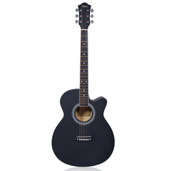 Henrix PRO 40C 40-Inch Cutaway Acoustic Guitar with Dual Action Truss Rod, Gigbag, Picks, String Set, Strap, Cloth & Ebook - Open Box