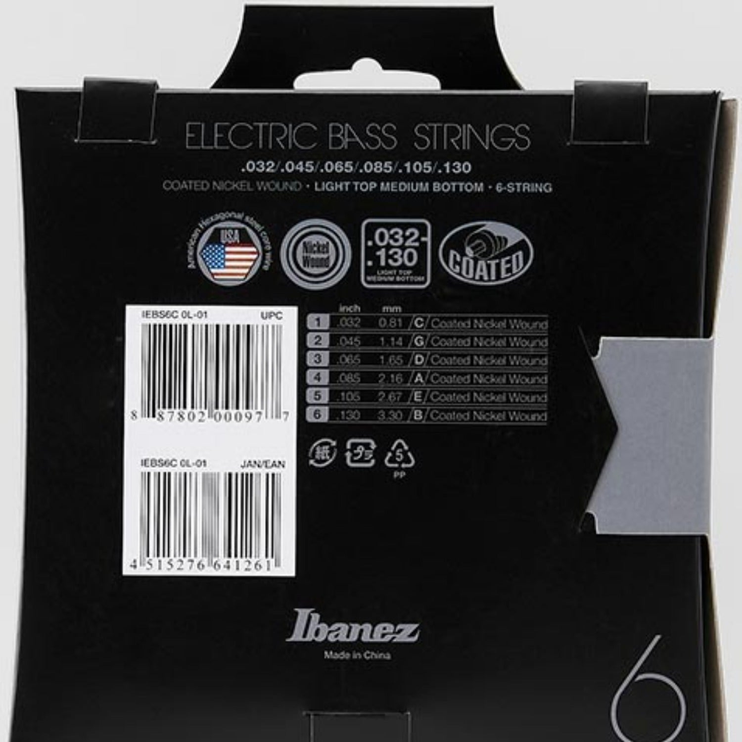 Ibanez IEBS6C Bass Guitar Strings