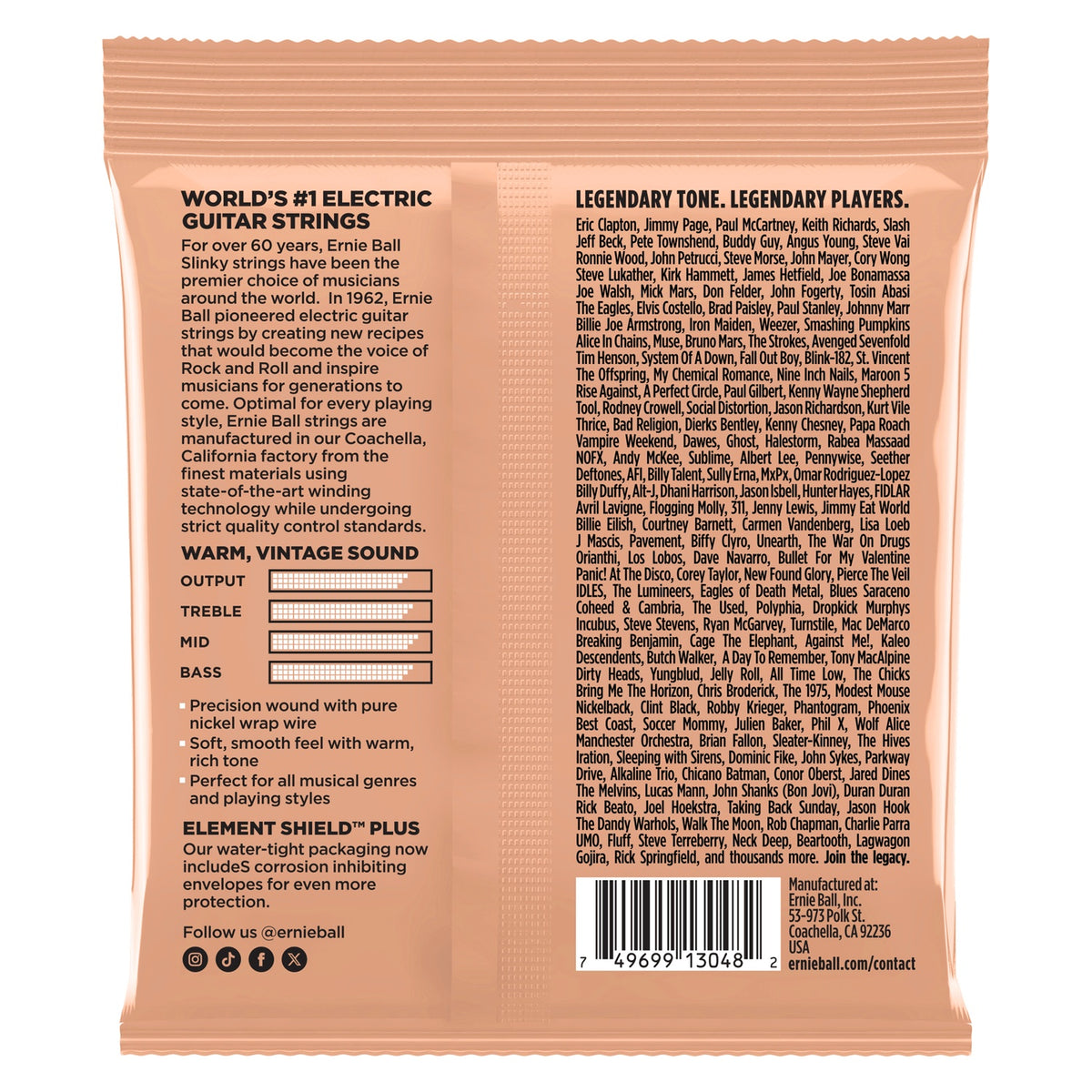 Ernie Ball Classic Turbo Slinky Electric Guitar Strings - 9.5-46
