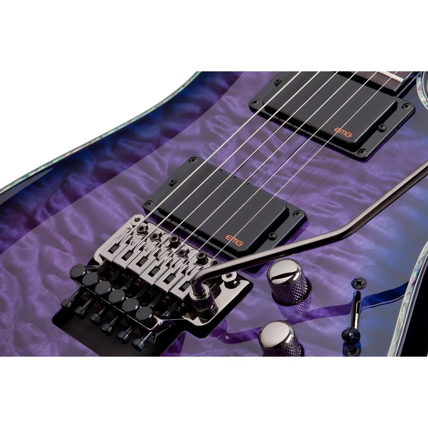 Schecter Hellraiser C-1 FR Electric Guitar - Trans Purple Burst