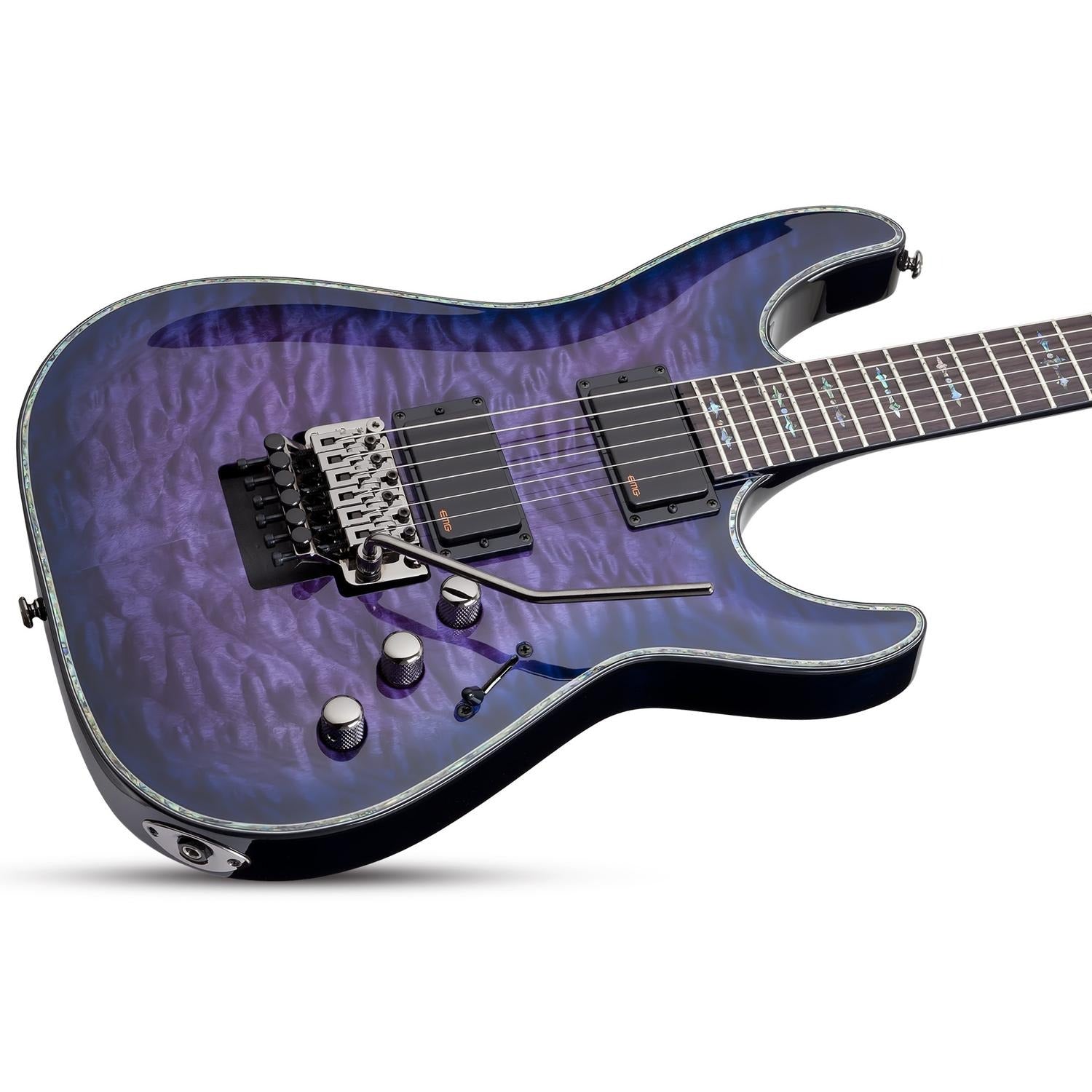 Schecter Hellraiser C-1 FR Electric Guitar - Trans Purple Burst