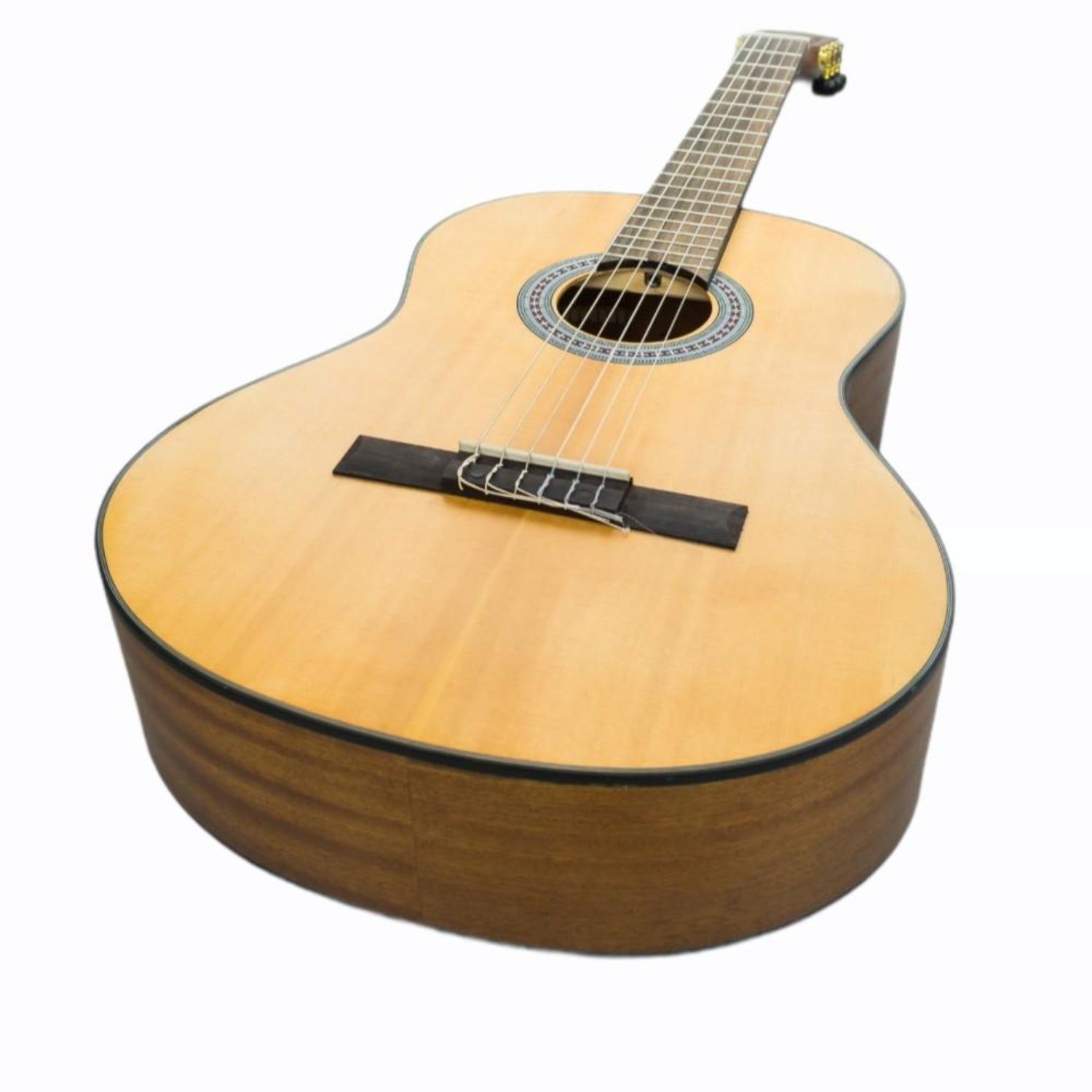 vault classical guitars natural matte vault cl-40 4/4 size premium solid spruce-top classical guitar with gigbag