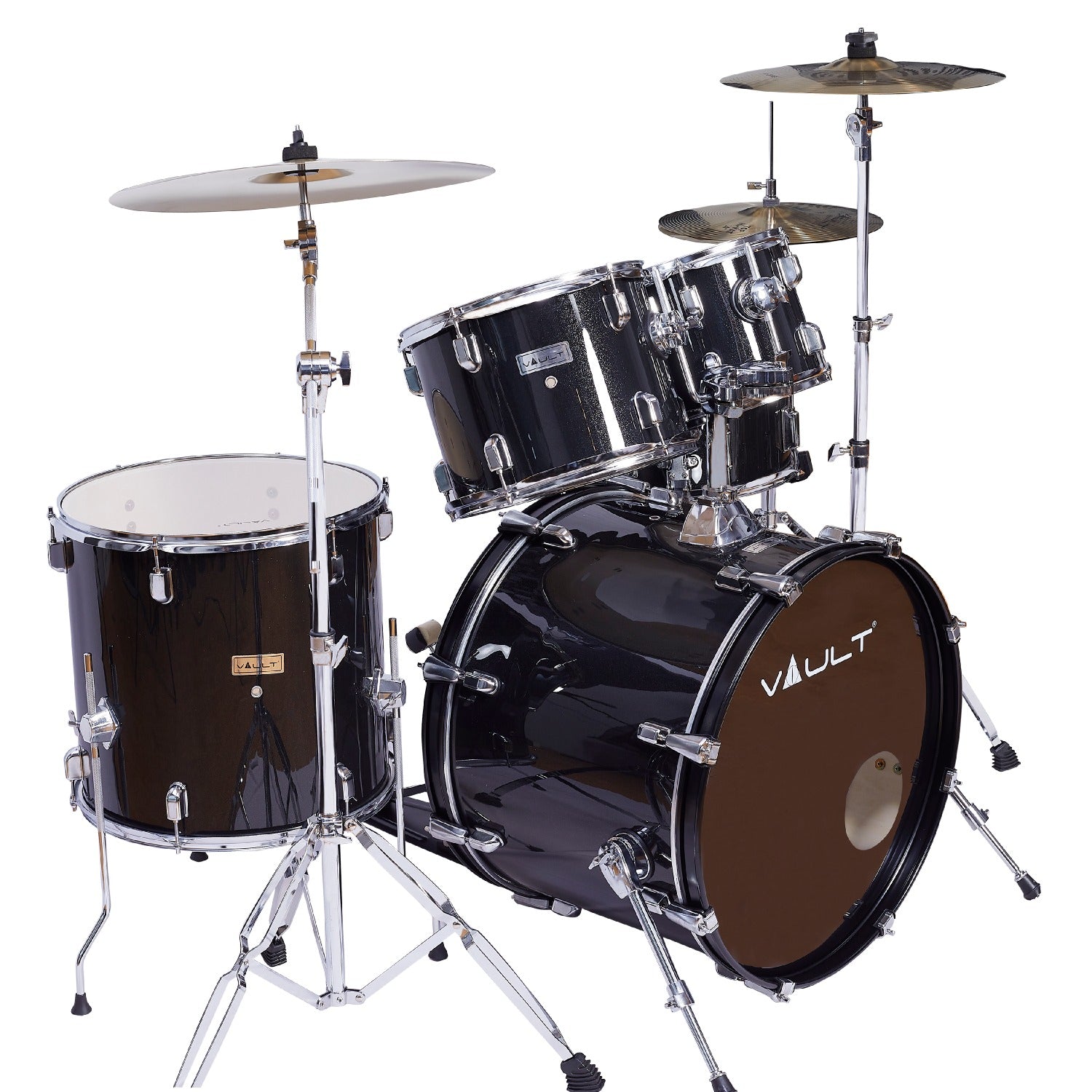 Vault Groover 22" 5-Piece Acoustic Drum Kit with Hardware, Cymbals & Throne