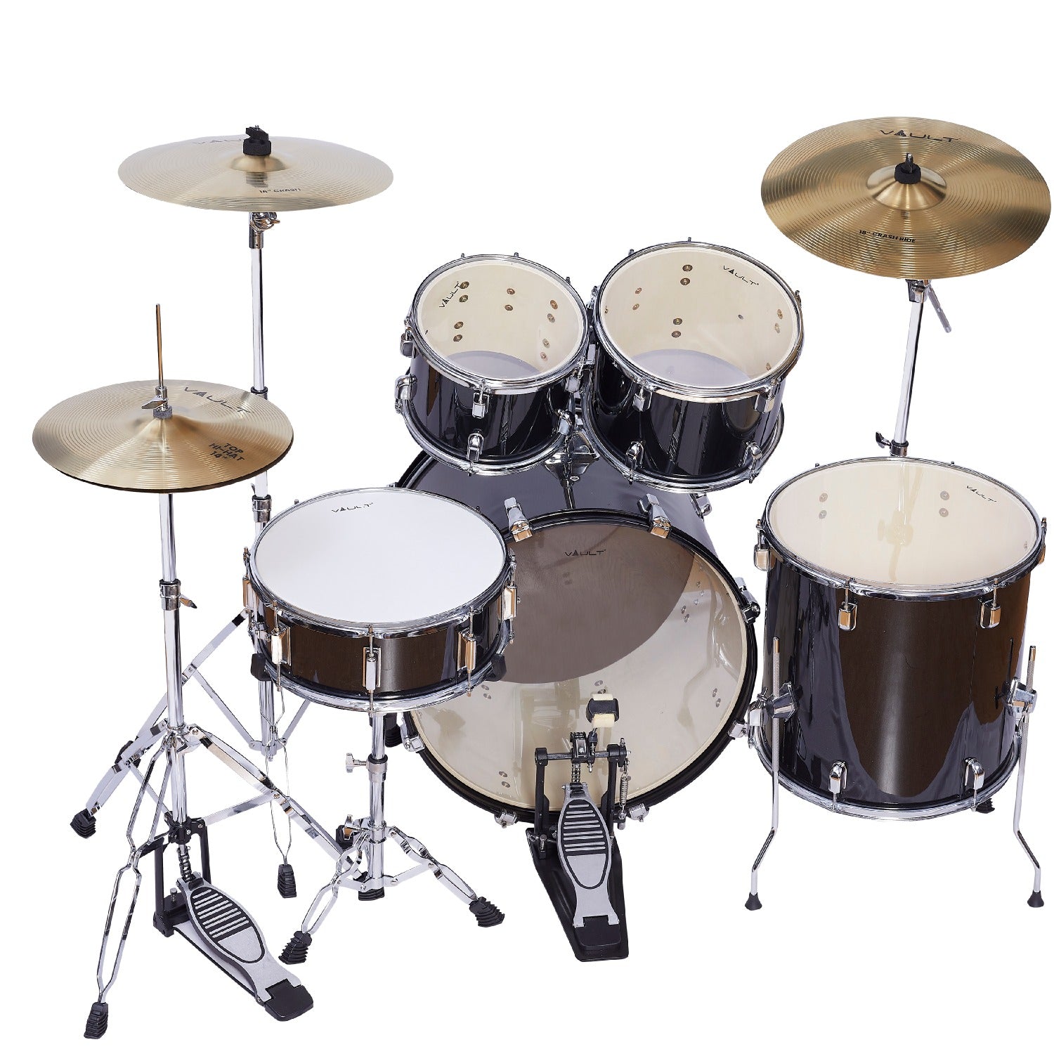 Vault Groover 22" 5-Piece Acoustic Drum Kit with Hardware, Cymbals & Throne