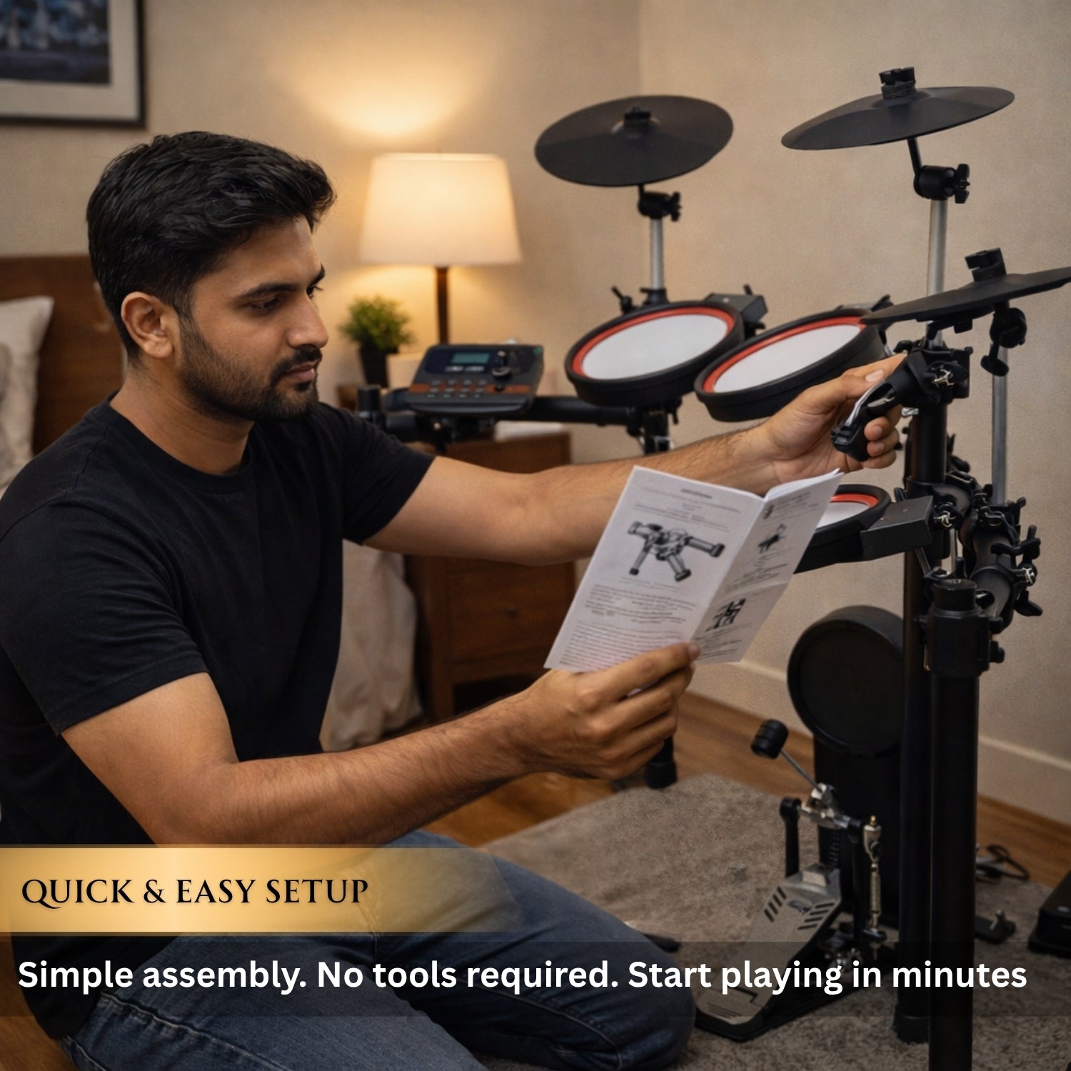Vault Impact Fusion Electronic Drum Kit with Dual Zone Mesh Pads, Dual Zone Cymbals and Advanced Module with 300+ Sounds