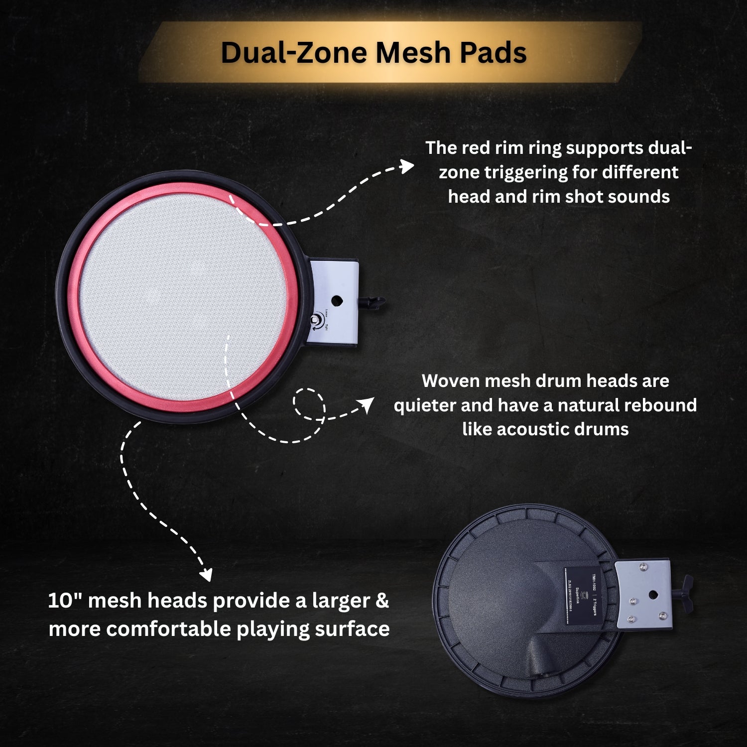 Vault Impact Fusion Electronic Drum Kit with Dual Zone Mesh Pads, Dual Zone Cymbals and Advanced Module with 300+ Sounds