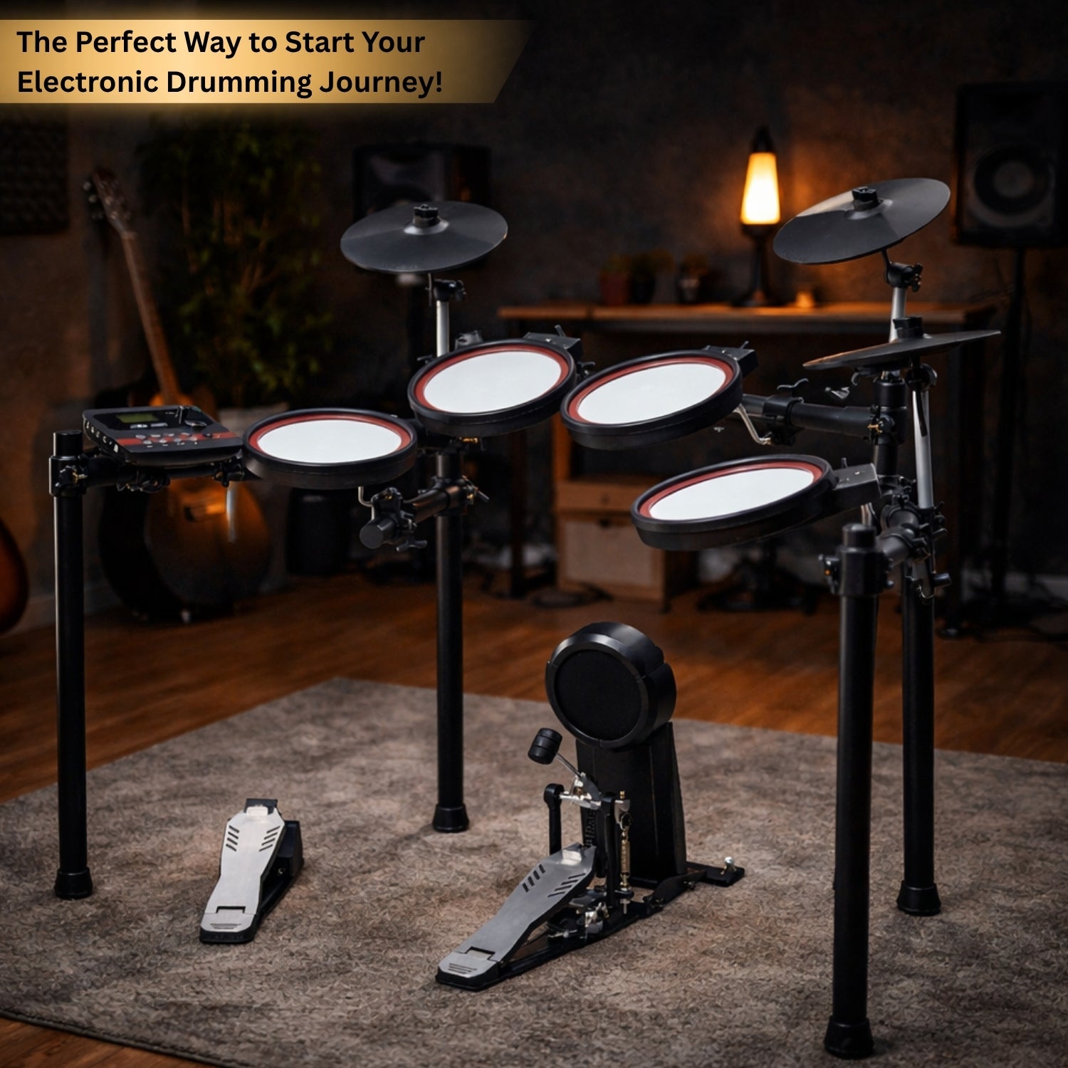 Vault Impact Fusion Electronic Drum Kit with Dual Zone Mesh Pads, Dual Zone Cymbals and Advanced Module with 300+ Sounds