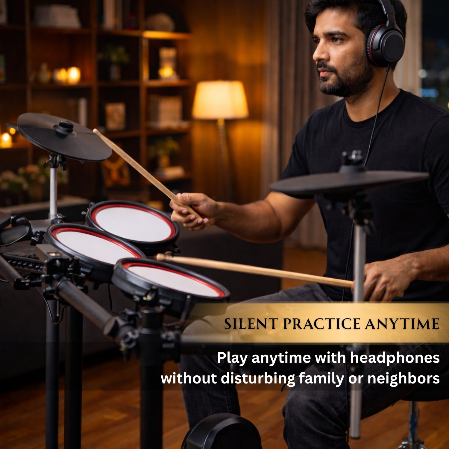 Vault Impact Fusion Electronic Drum Kit with Dual Zone Mesh Pads, Dual Zone Cymbals and Advanced Module with 300+ Sounds