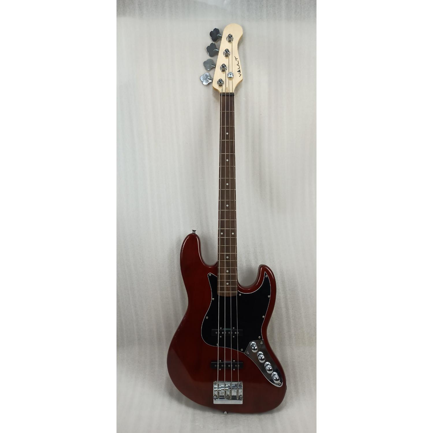 Vault Performer Pro JB4 String Electric Bass Guitar with Gigbag - High Gloss Solid Mahogany - Open Box