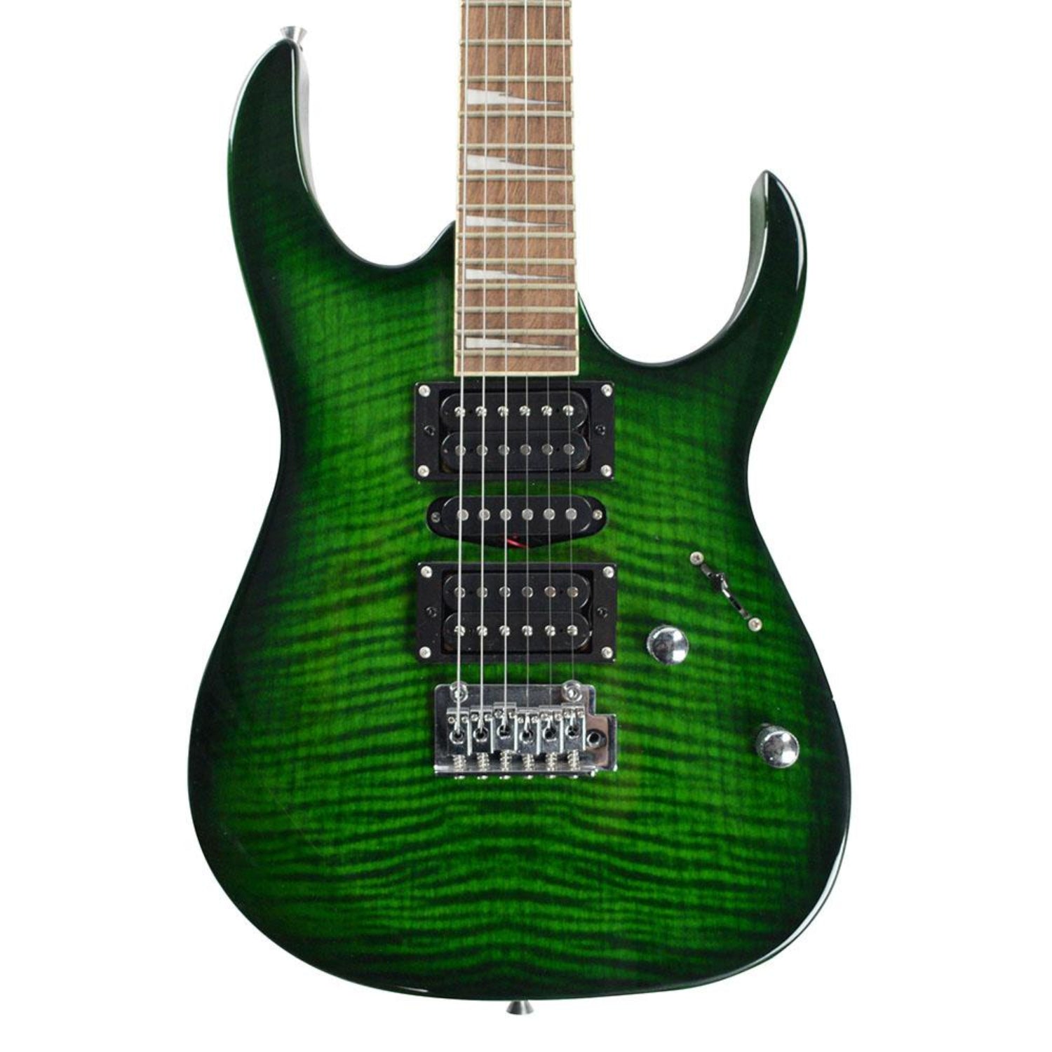 vault electric guitars vault rg1 soloist premium electric guitar#color_transparent-green-burst,fretboard_indian-laurel