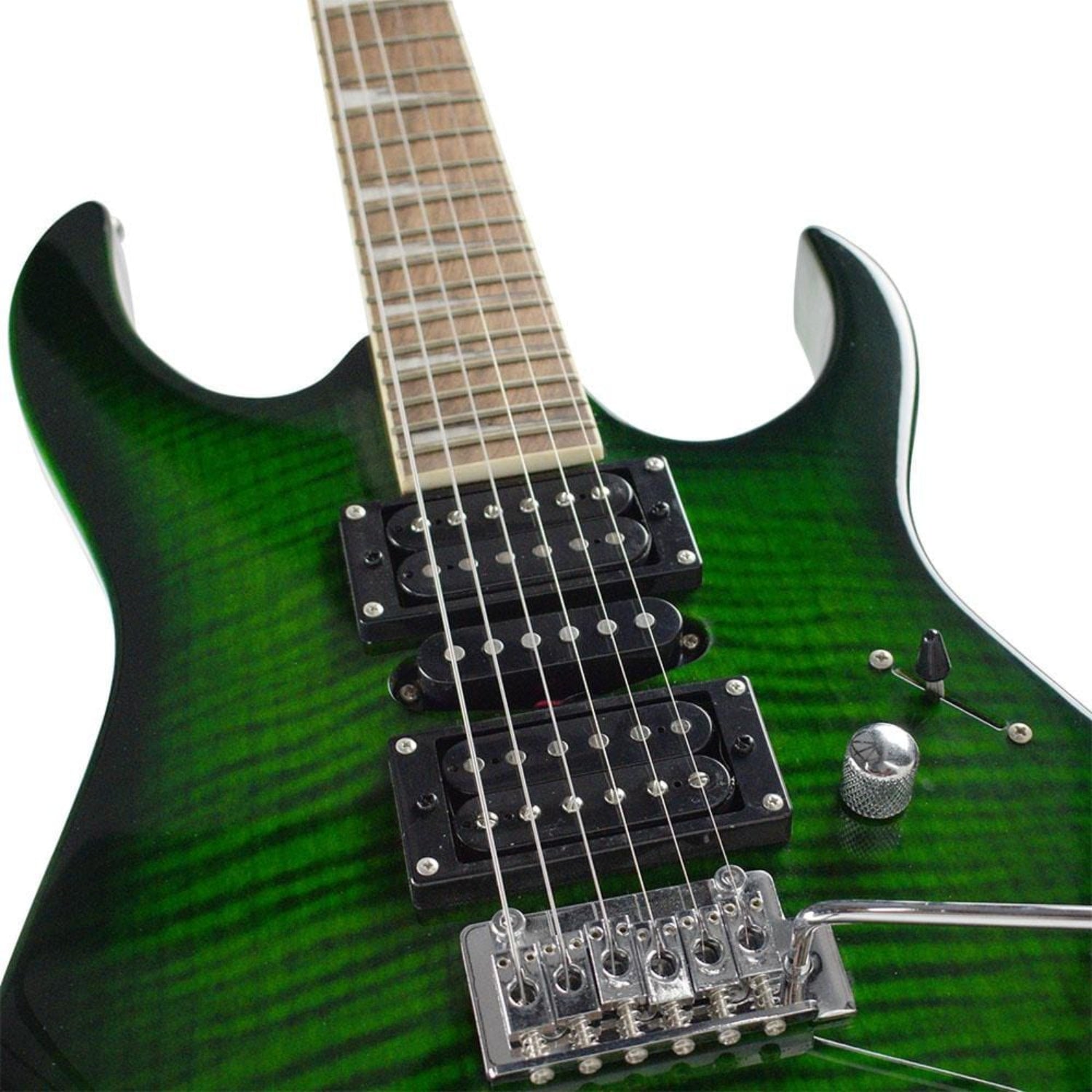 vault electric guitars vault rg1 soloist premium electric guitar #color_transparent-green-burst,fretboard_indian-laurel