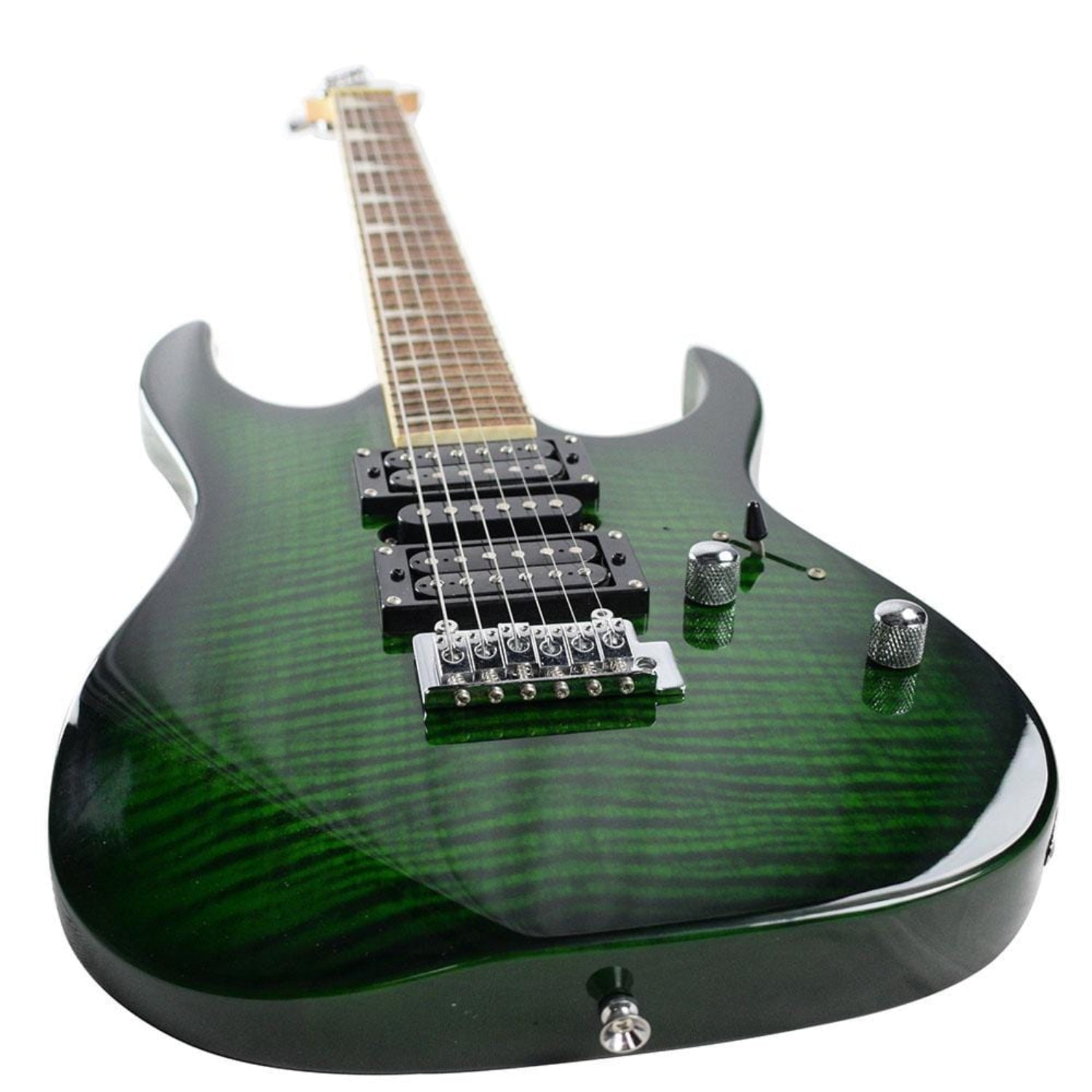 vault electric guitars vault rg1 soloist premium electric guitar#color_transparent-green-burst,fretboard_indian-laurel